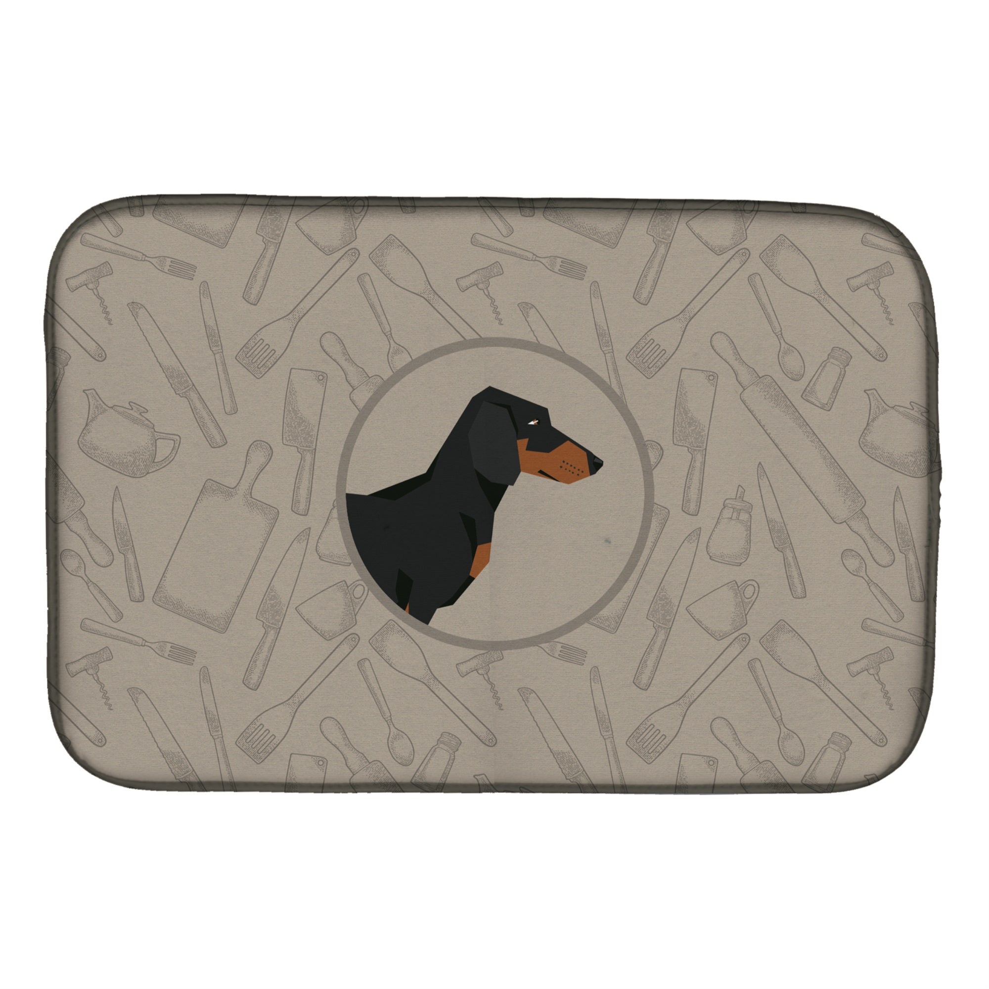 Caroline'S Treasures Ck2180Ddm Dachshund In The Kitchen Dish-Drying-Mats, 14X21, Multicolor