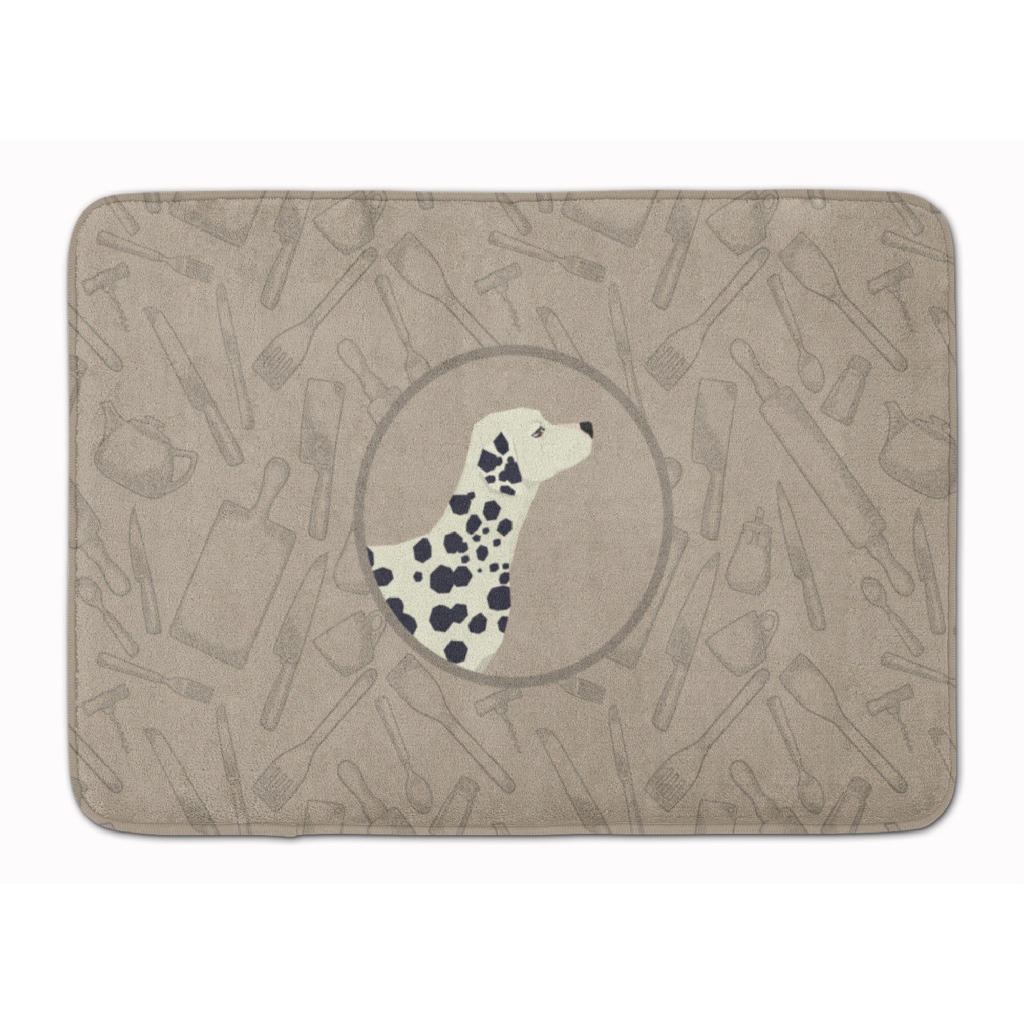 Caroline'S Treasures Dalmatian In The Kitchen Machine Washable Memory Foam Mat Doormats, Multicolor