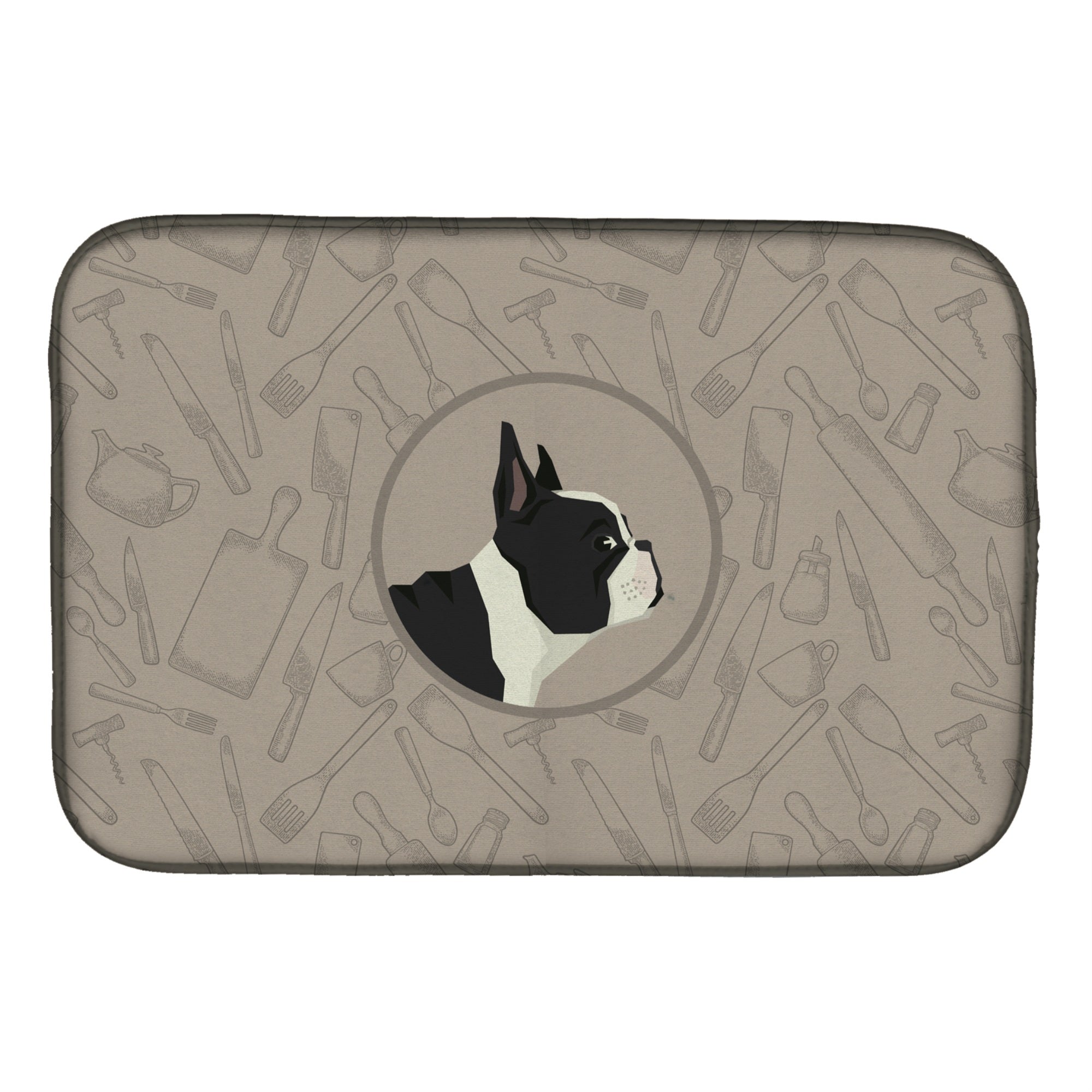 Caroline'S Treasures Ck2186Ddm French Bulldog In The Kitchen Dish-Drying-Mats, 14X21, Multicolor