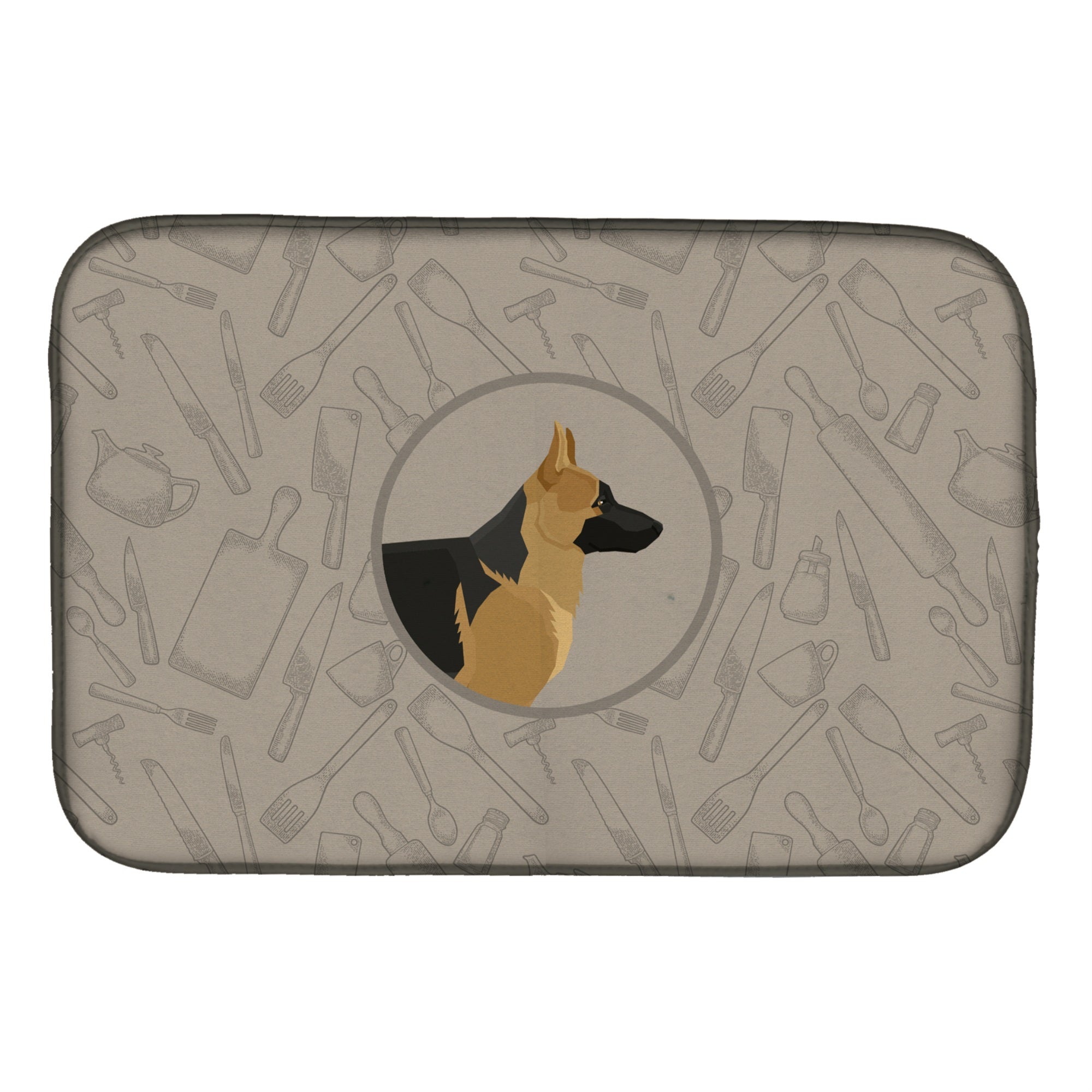 Caroline'S Treasures Ck2187Ddm German Shepherd In The Kitchen Dish-Drying-Mats, 14X21, Multicolor
