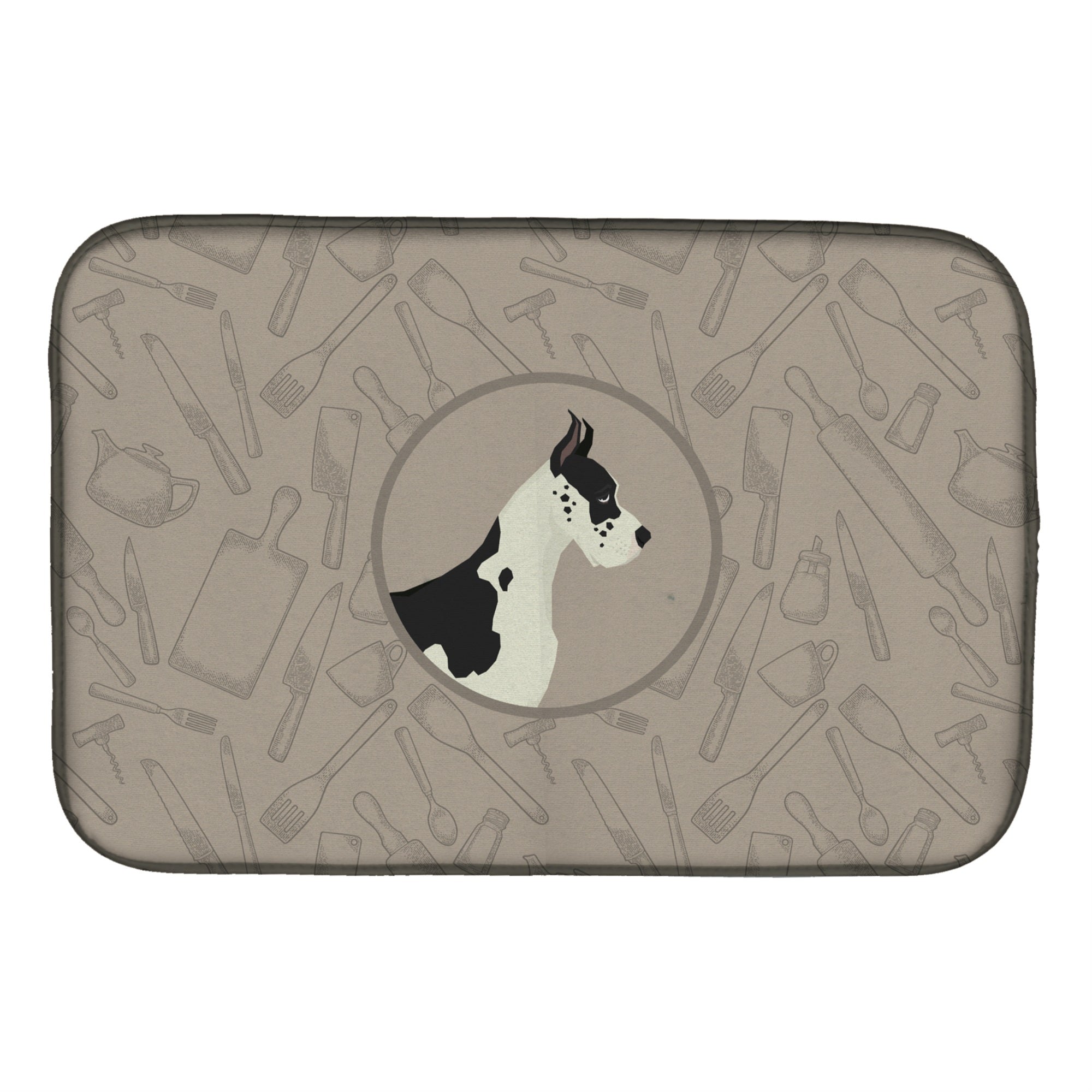 Caroline'S Treasures Ck2189Ddm Dane In The Kitchen Dish-Drying-Mats, 14X21, Multicolor