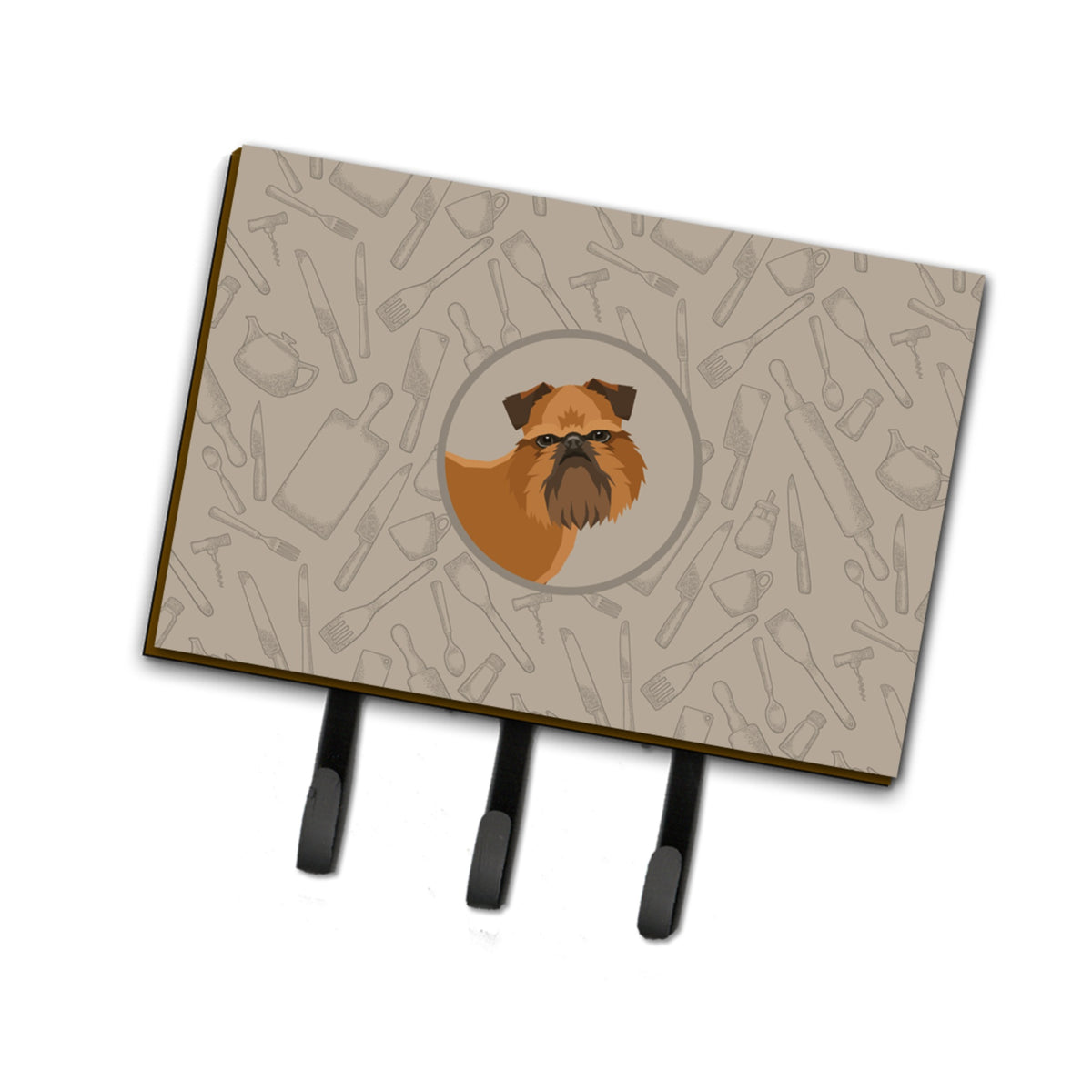 Caroline'S Treasures Brussels Griffon In The Kitchen Leash Or Key Holder Hooks, Multicolor