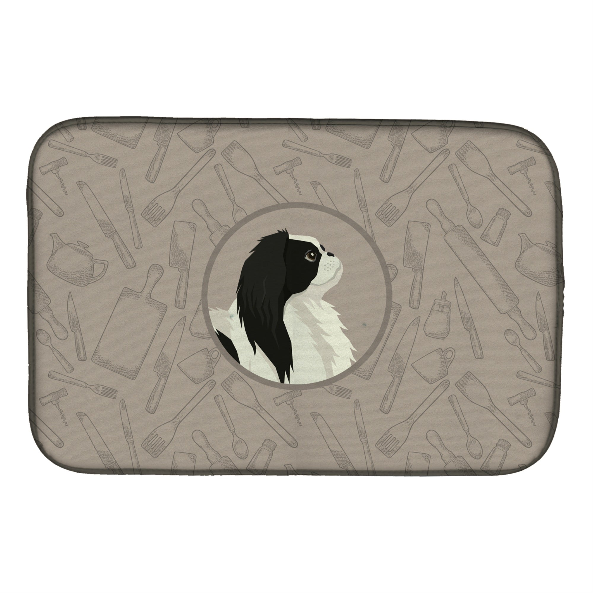 Caroline'S Treasures Ck2195Ddm Japanese Chin In The Kitchen Dish-Drying-Mats, 14X21, Multicolor