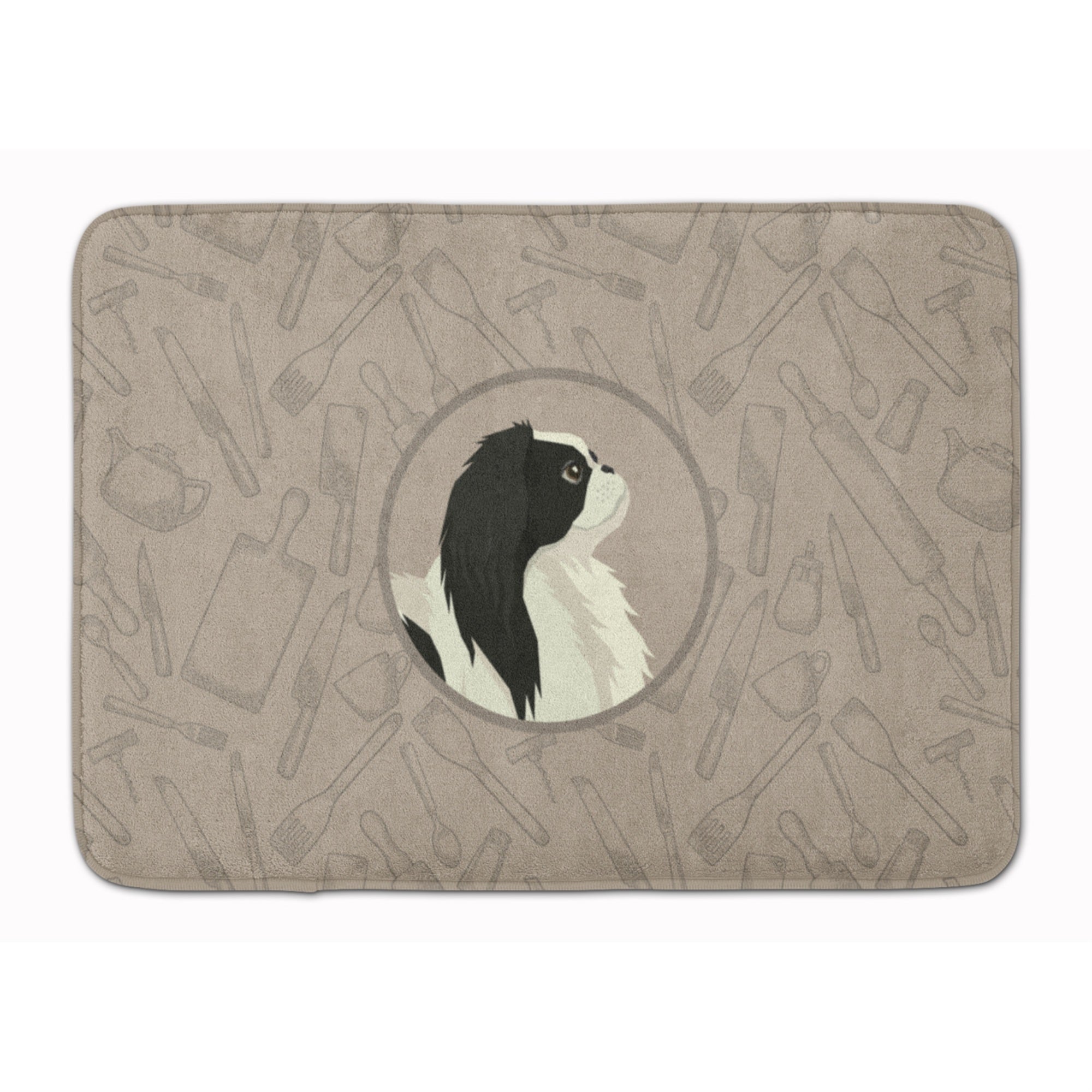Caroline'S Treasures Japanese Chin In The Kitchen Machine Washable Memory Foam Mat Doormats, Multicolor