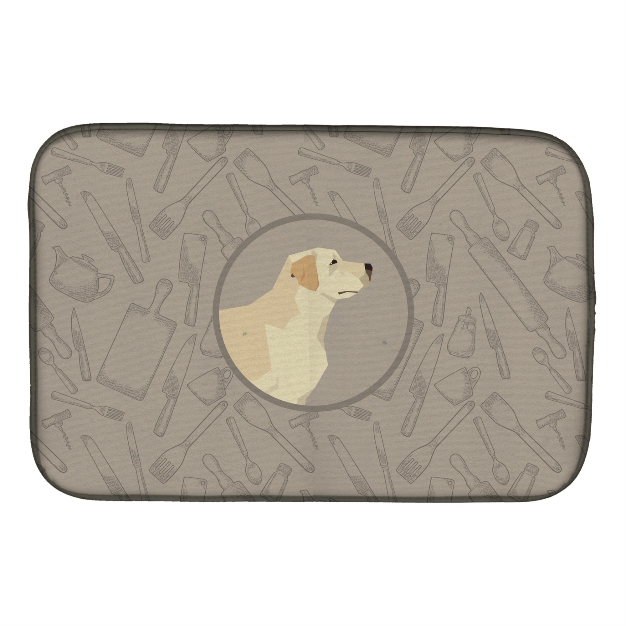 Caroline'S Treasures Ck2196Ddm Labrador Retriever In The Kitchen Dish-Drying-Mats, 14X21, Multicolor