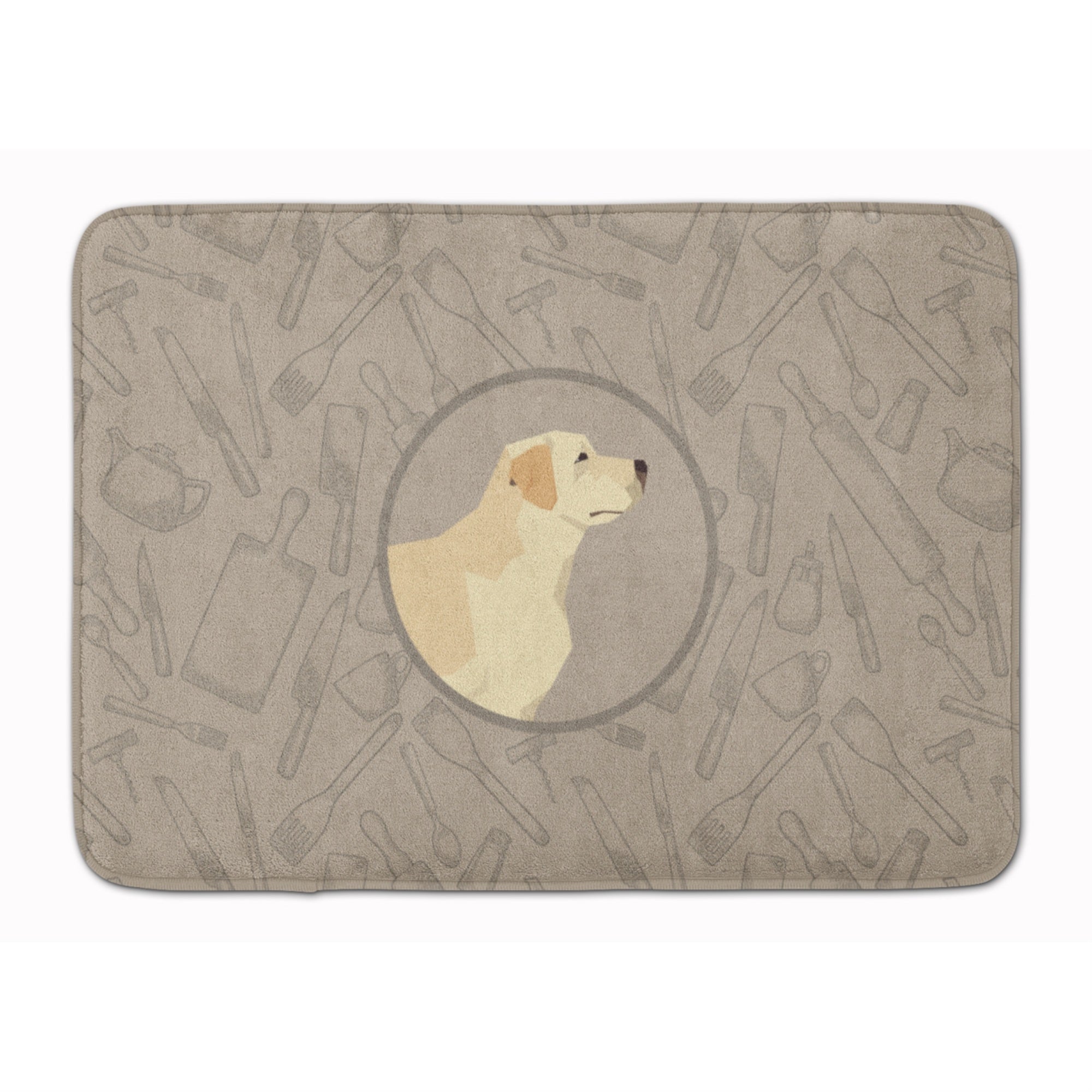 Caroline'S Treasures Labrador Retriever In The Kitchen Machine Washable Memory Foam Mat Doormats, Multicolor