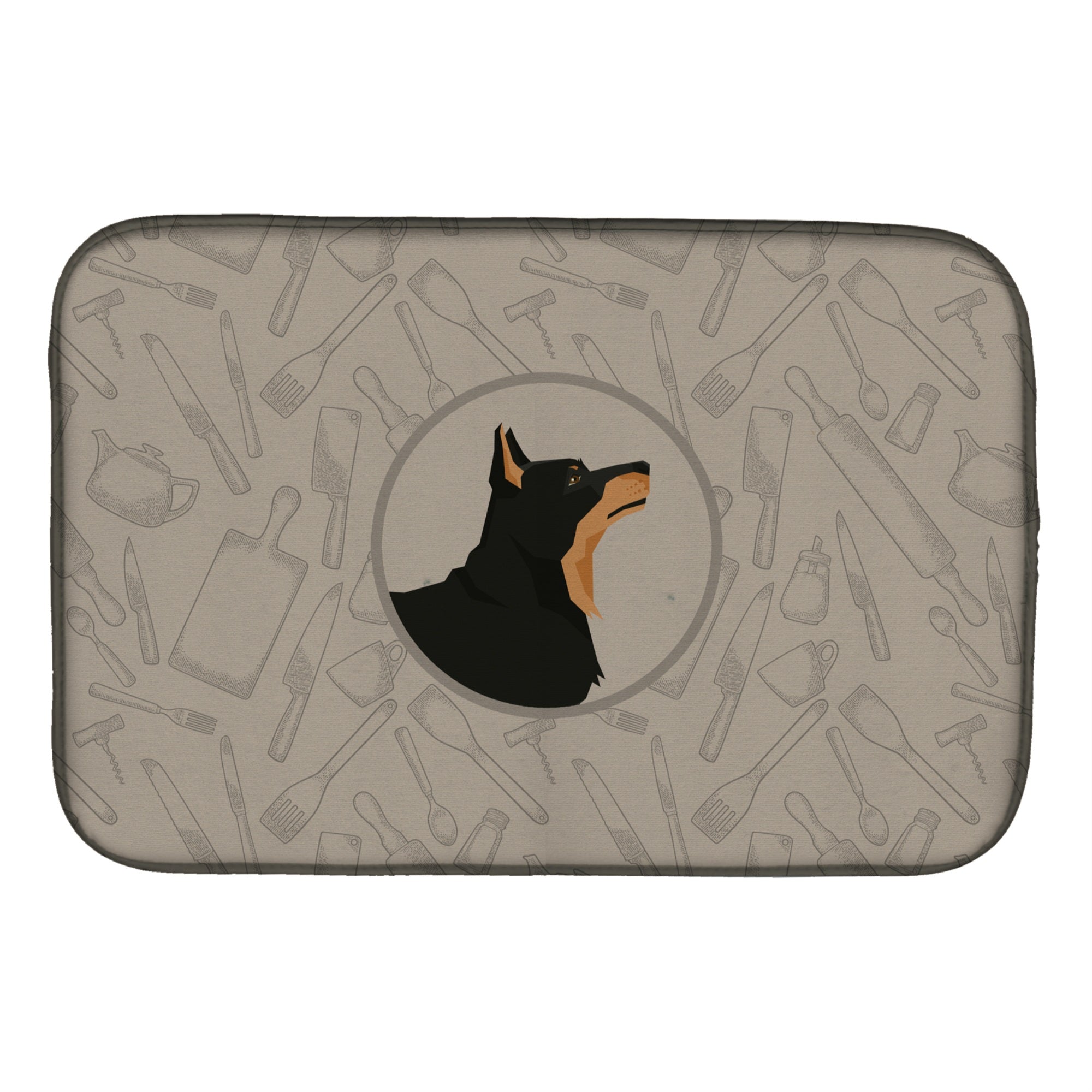 Caroline'S Treasures Ck2197Ddm Lancashire Terrier In The Kitchen Dish-Drying-Mats, 14X21, Multicolor