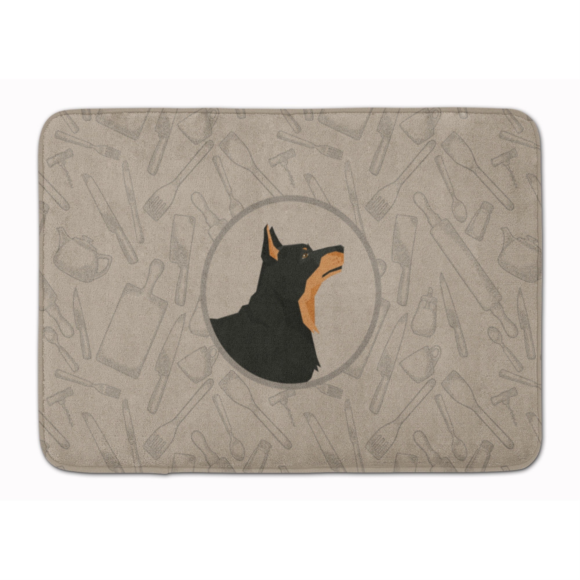 Caroline'S Treasures Lancashire Terrier In The Kitchen Machine Washable Memory Foam Mat Doormats, Multicolor