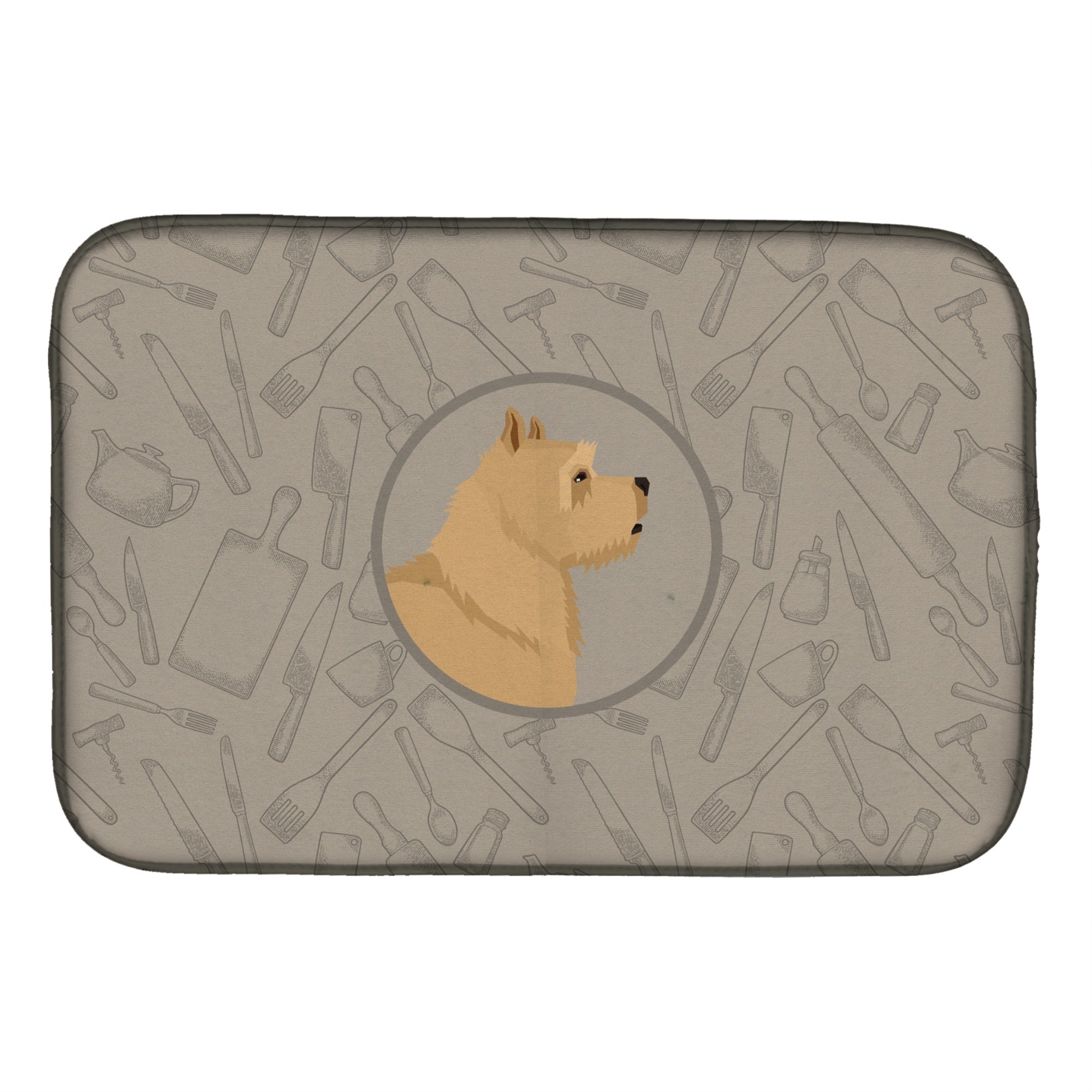 Caroline'S Treasures Ck2198Ddm Norwich Terrier In The Kitchen Dish-Drying-Mats, 14X21, Multicolor