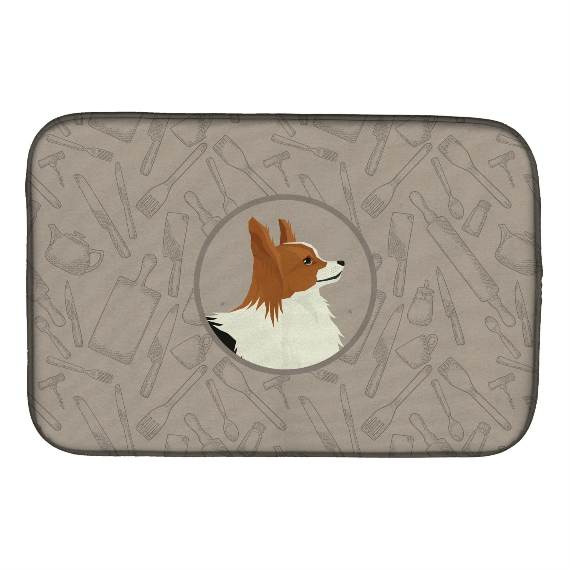 Caroline'S Treasures Ck2200Ddm Papillon In The Kitchen Dish-Drying-Mats, 14X21, Multicolor