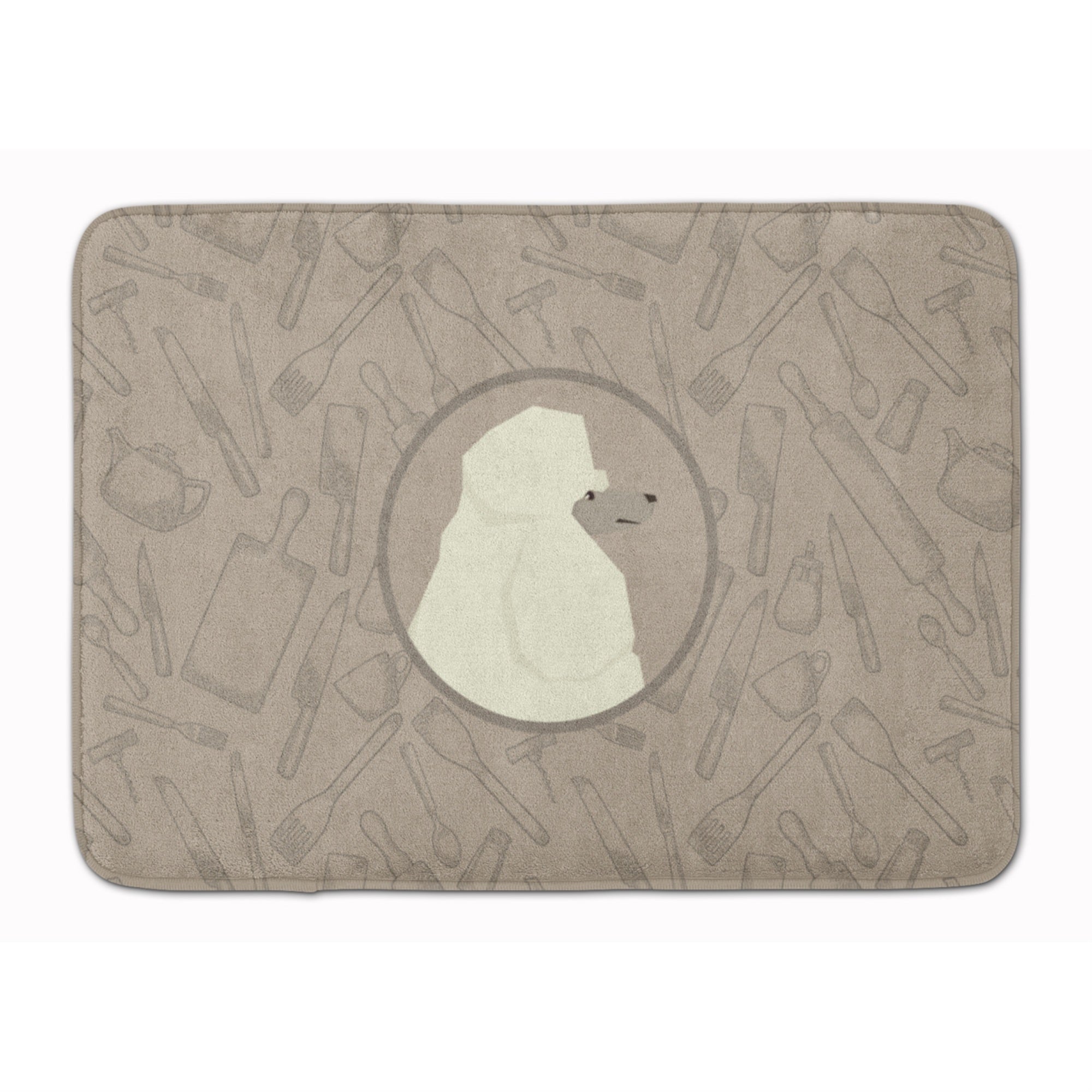 Caroline'S Treasures Poodle In The Kitchen Machine Washable Memory Foam Mat Doormats, Multicolor