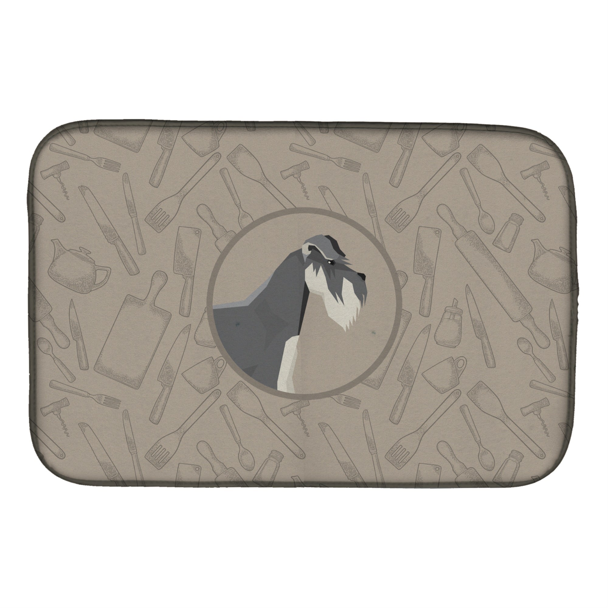 Caroline'S Treasures Ck2206Ddm Schnauzer In The Kitchen Dish-Drying-Mats, 14X21, Multicolor