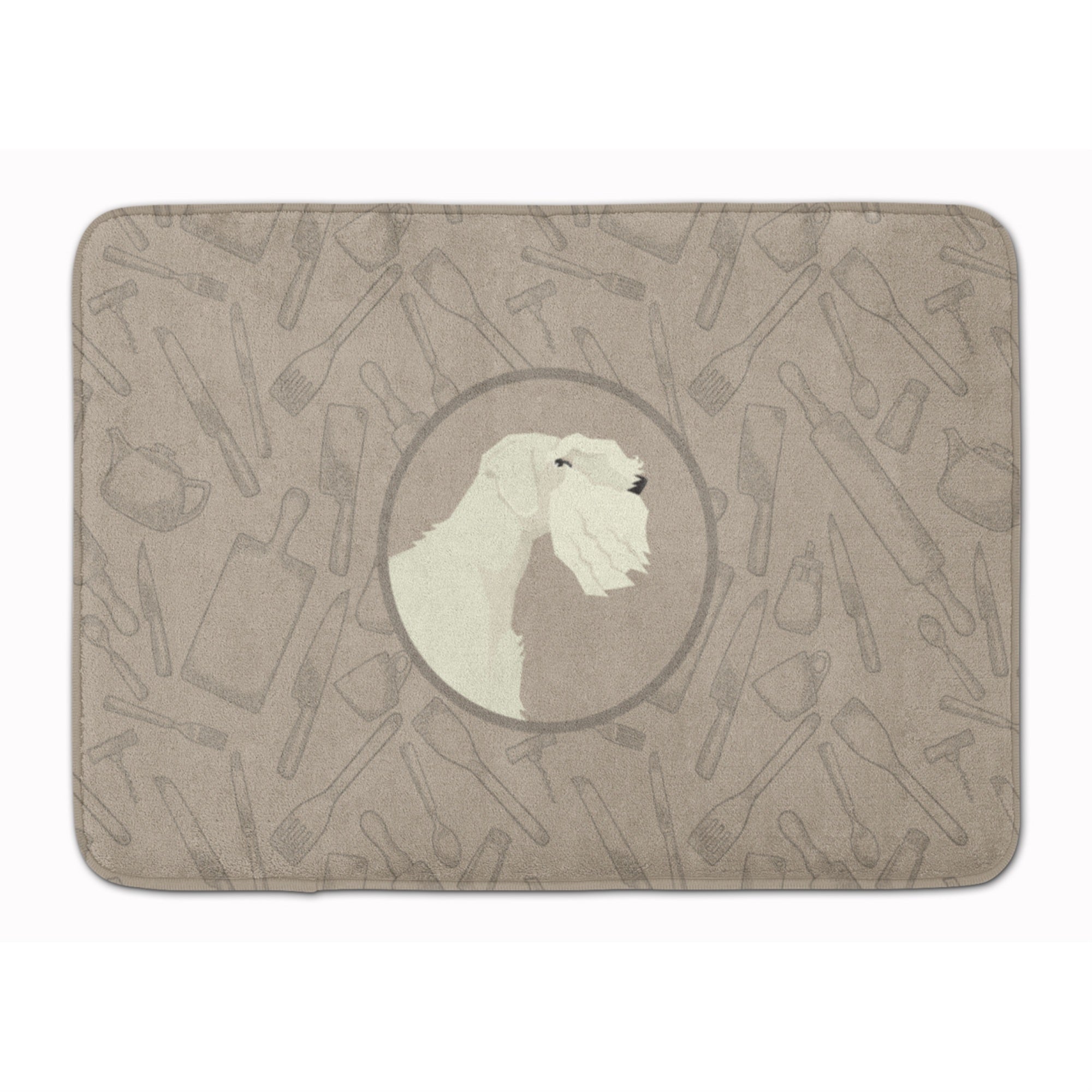 Caroline'S Treasures Sealyham Terrier In The Kitchen Machine Washable Memory Foam Mat Doormats, Multicolor