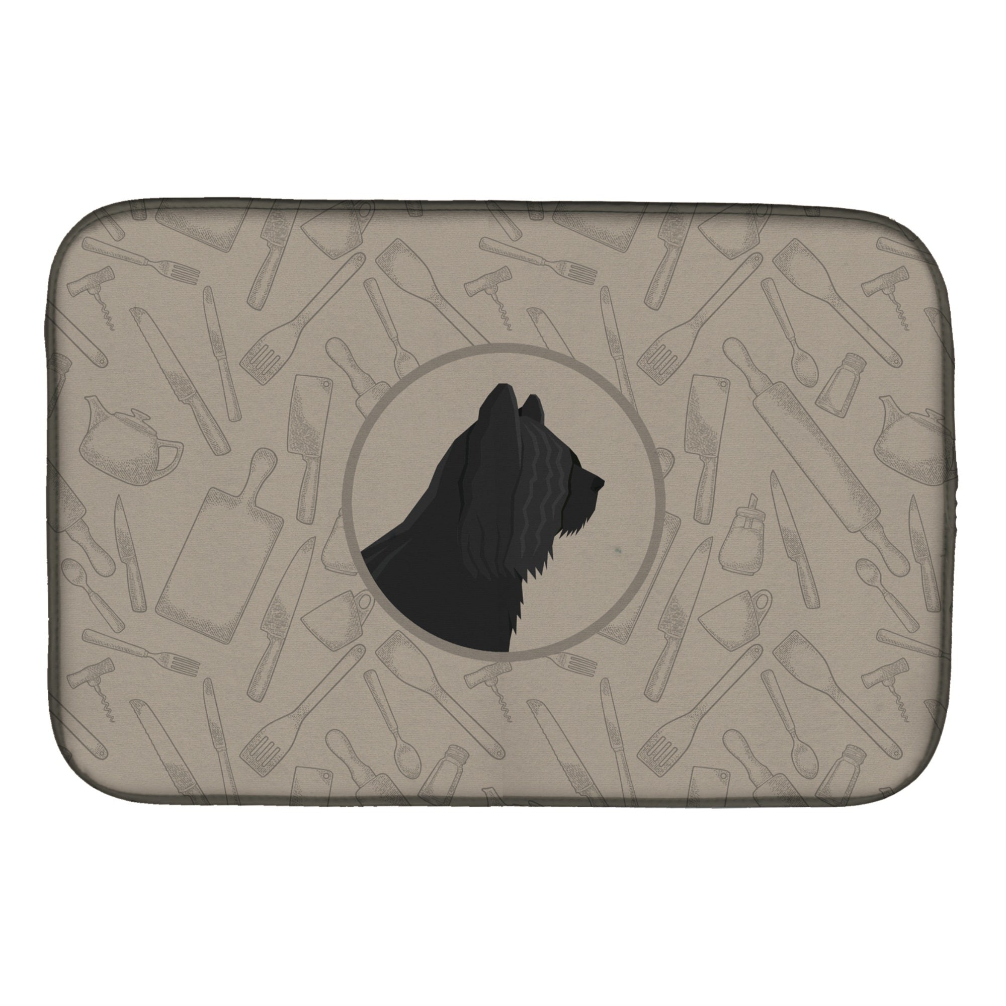Caroline'S Treasures Ck2211Ddm Skye Terrier In The Kitchen Dish-Drying-Mats, 14X21, Multicolor