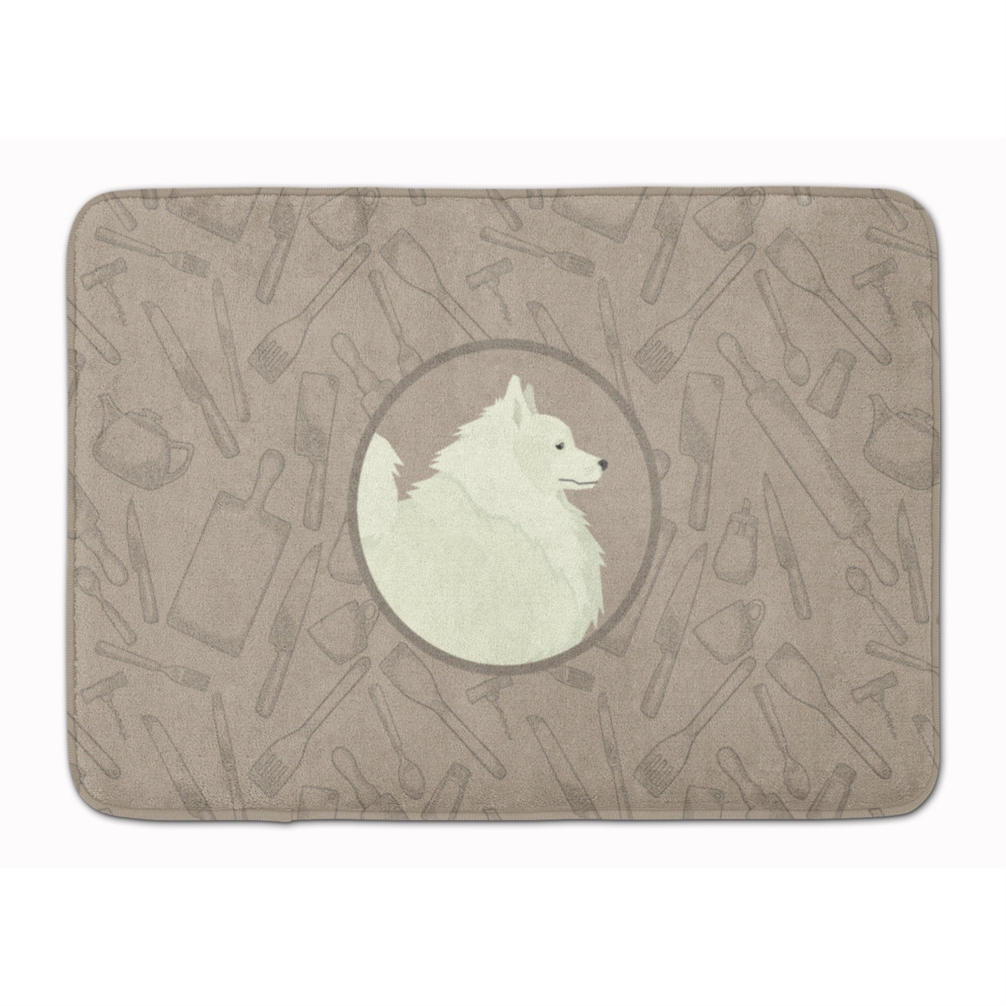 Caroline'S Treasures Spitz In The Kitchen Machine Washable Memory Foam Mat Doormats, Multicolor