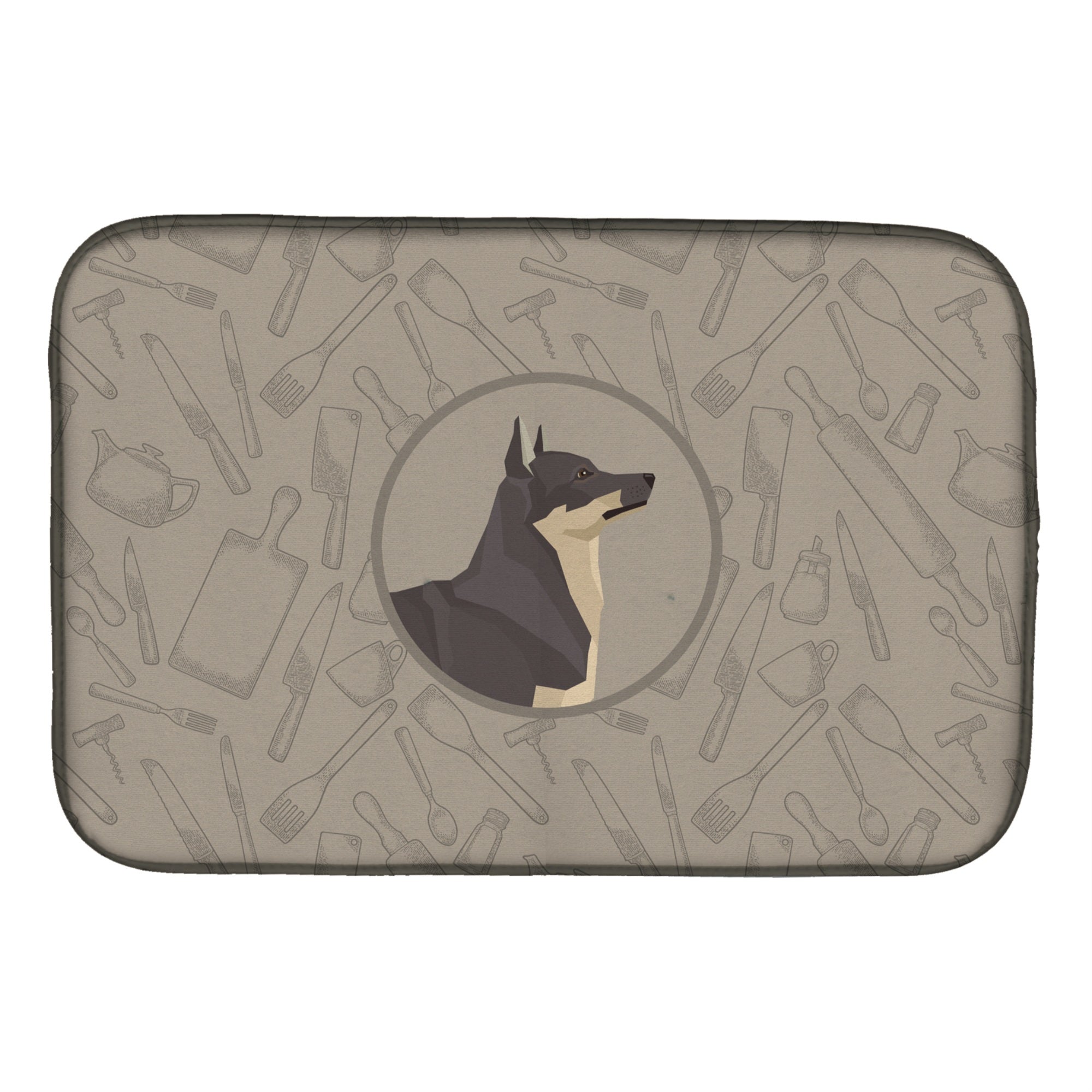 Caroline'S Treasures Ck2213Ddm Swedish Vallhund In The Kitchen Dish-Drying-Mats, 14X21, Multicolor