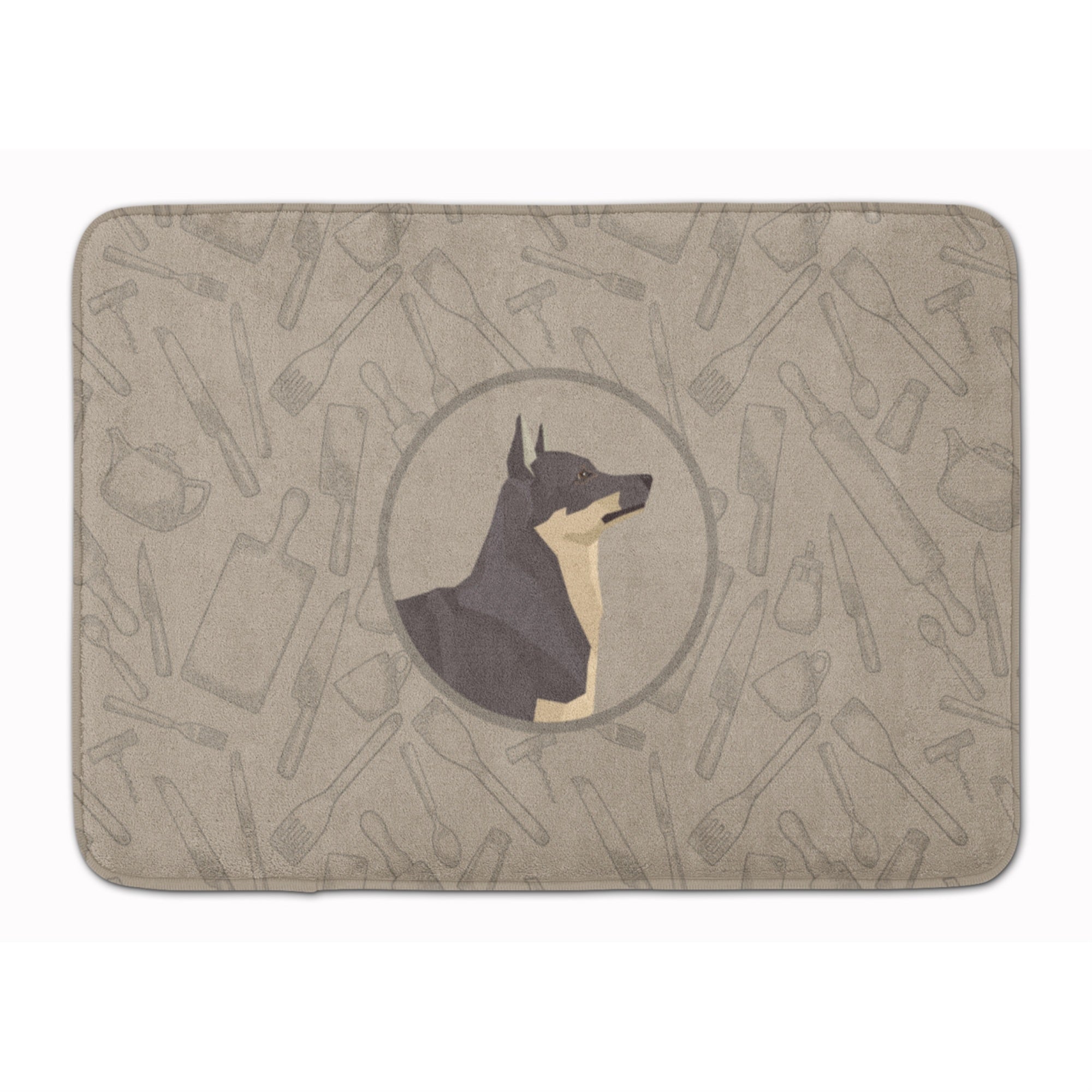 Caroline'S Treasures Swedish Vallhund In The Kitchen Machine Washable Memory Foam Mat Doormats, Multicolor