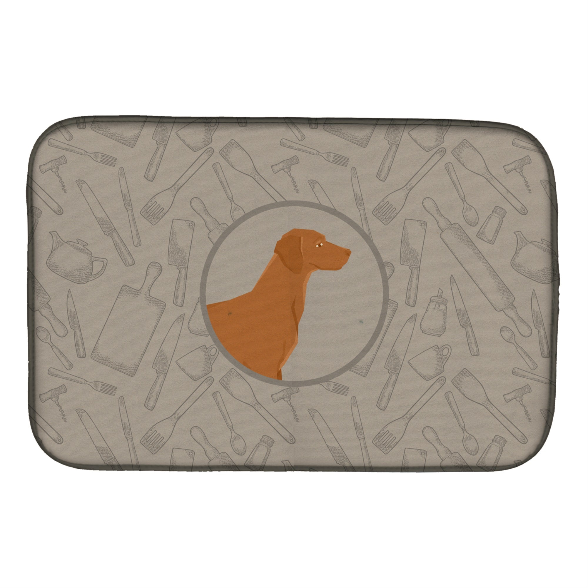 Caroline'S Treasures Ck2215Ddm Vizsla In The Kitchen Dish-Drying-Mats, 14X21, Multicolor