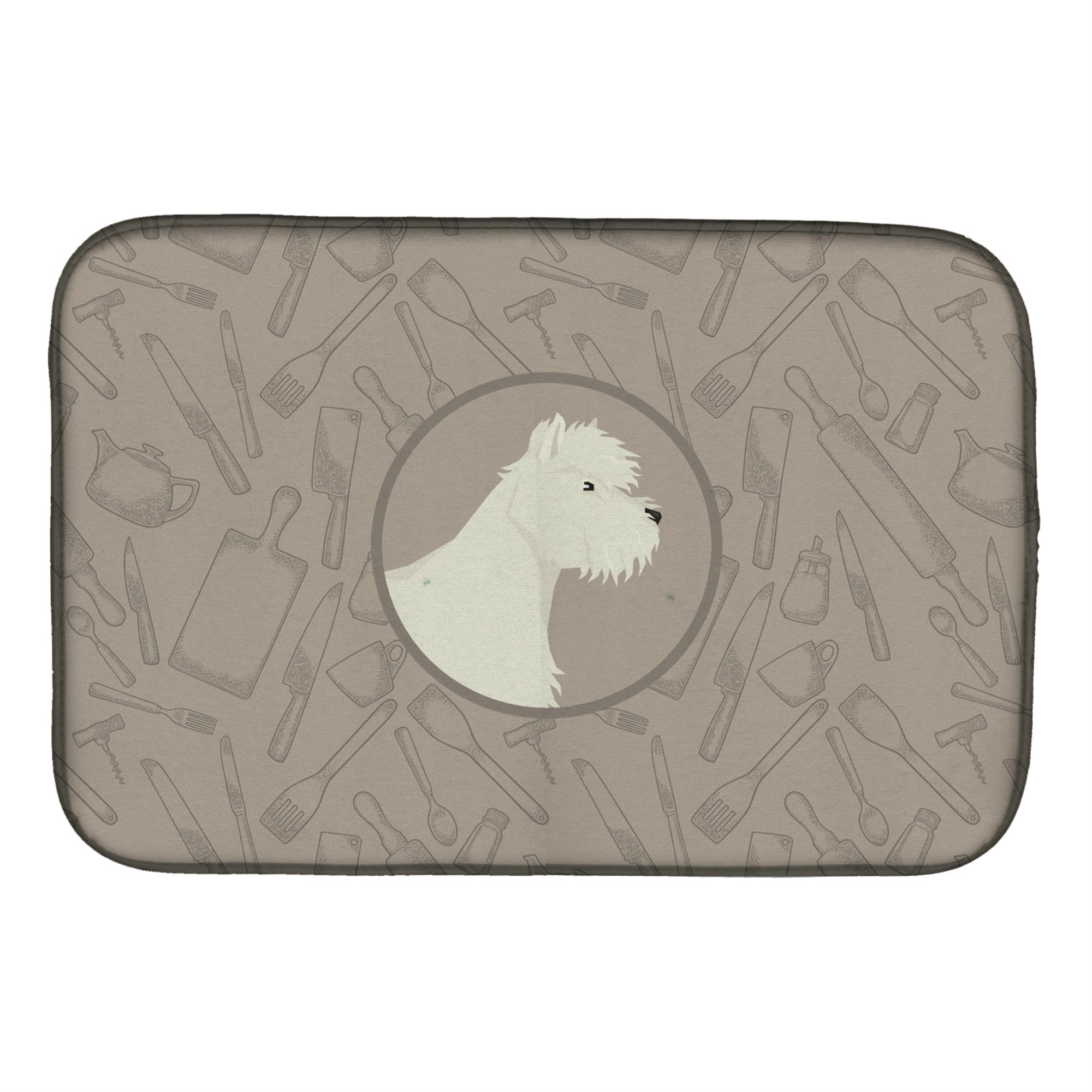 Caroline'S Treasures Ck2216Ddm Westie In The Kitchen Dish-Drying-Mats, 14X21, Multicolor
