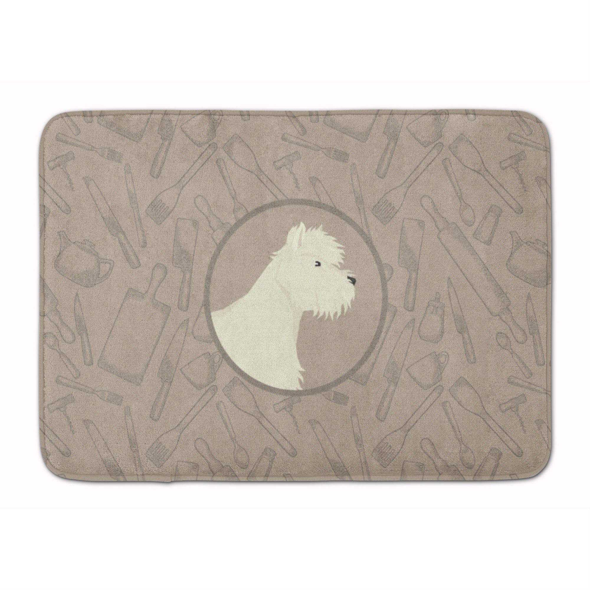Caroline'S Treasures Westie In The Kitchen Machine Washable Memory Foam Mat Doormats, Multicolor
