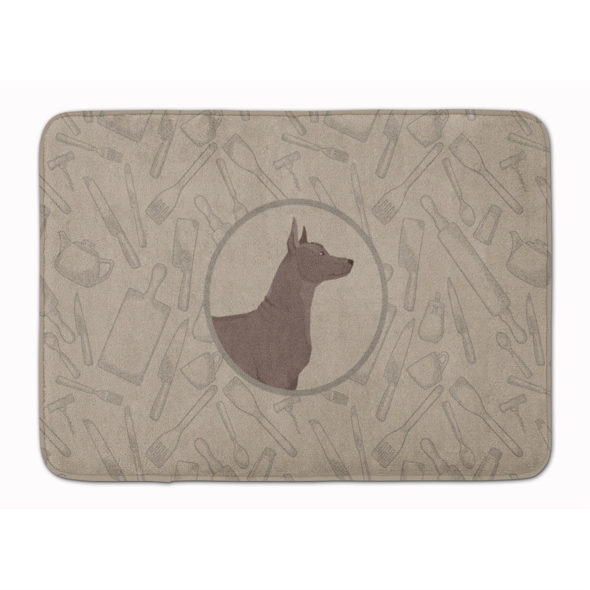 Caroline'S Treasures Mexican Hairless Dog Xolo In The Kitchen Machine Washable Memory Foam Mat Doormats, Multicolor