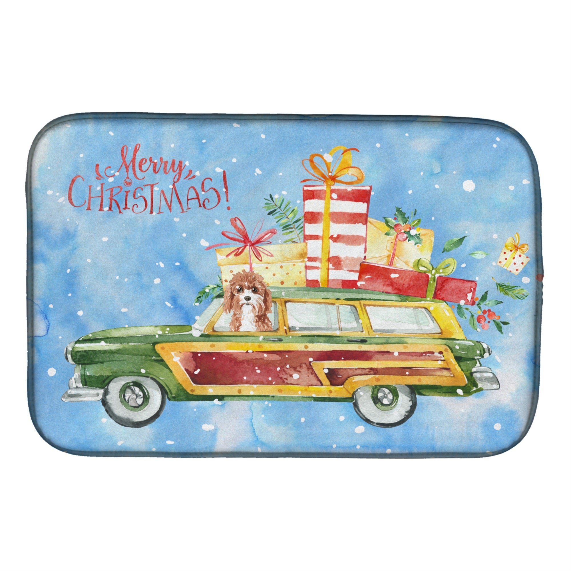 Caroline'S Treasures Ck2403Ddm Merry Christmas Cavapoo Dish-Drying-Mats, 14X21, Multicolor