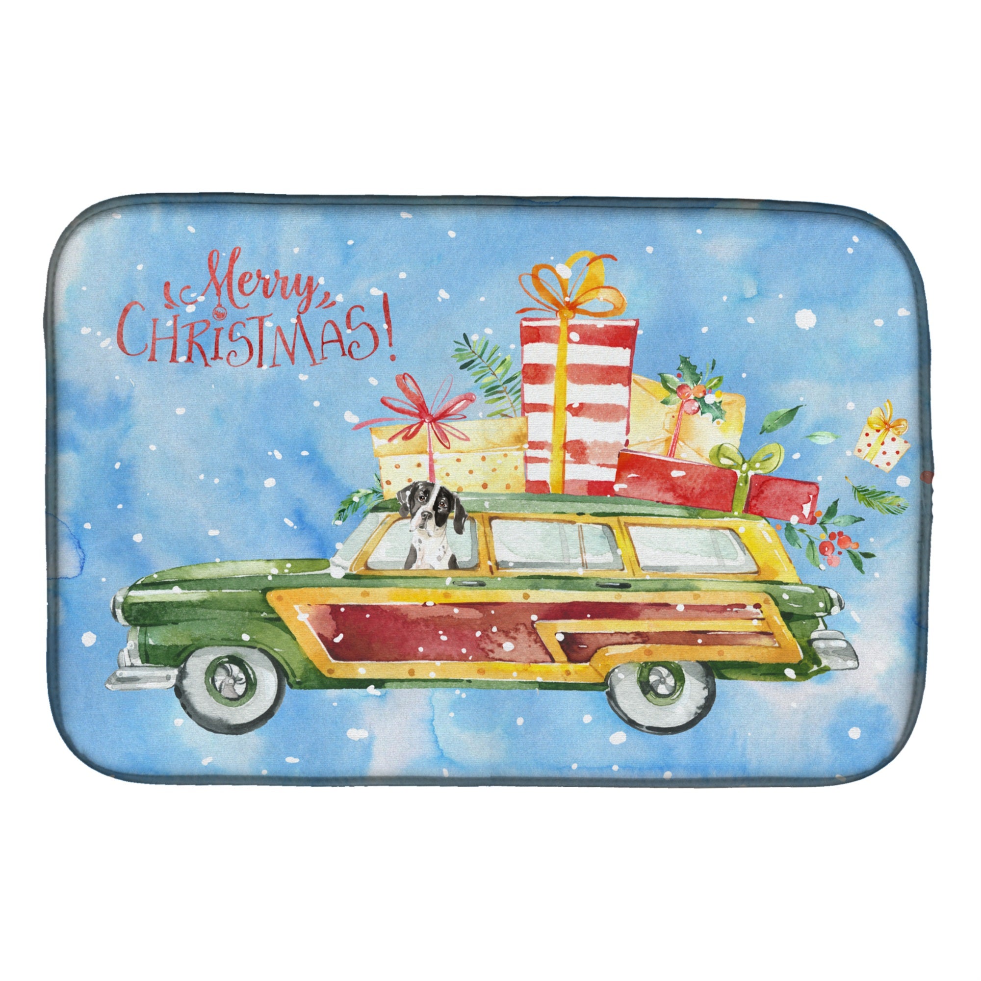 Caroline'S Treasures Ck2405Ddm Merry Christmas English Pointer Dish-Drying-Mats, 14X21, Multicolor