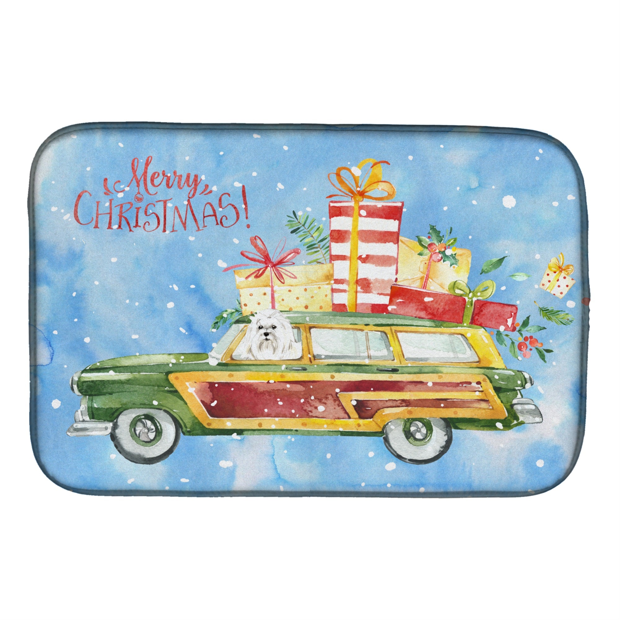 Caroline'S Treasures Ck2414Ddm Merry Christmas Maltese Dish-Drying-Mats, 14X21, Multicolor