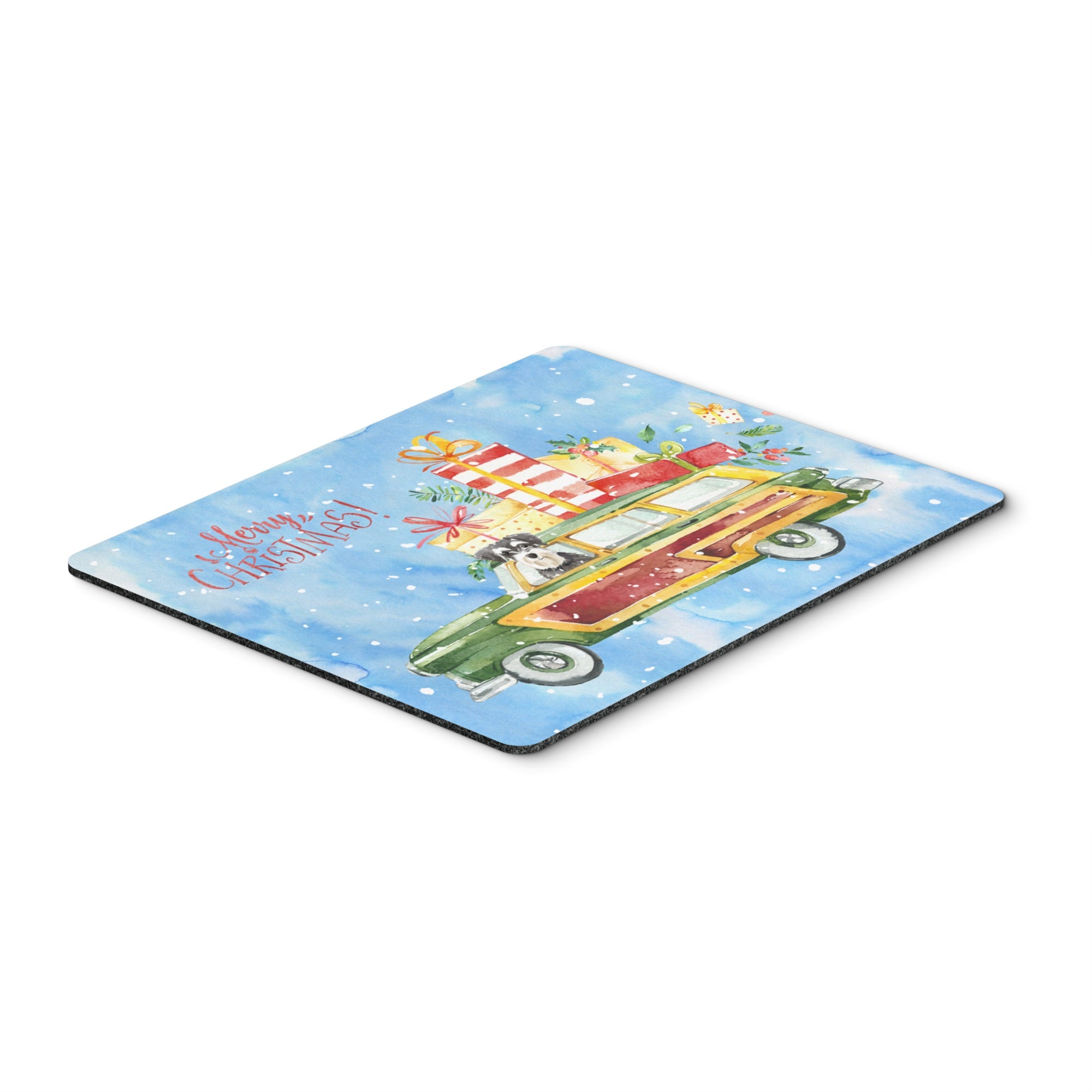 Merry Christmas Schnauzer Mouse Pad, Hot Pad Or Trivet