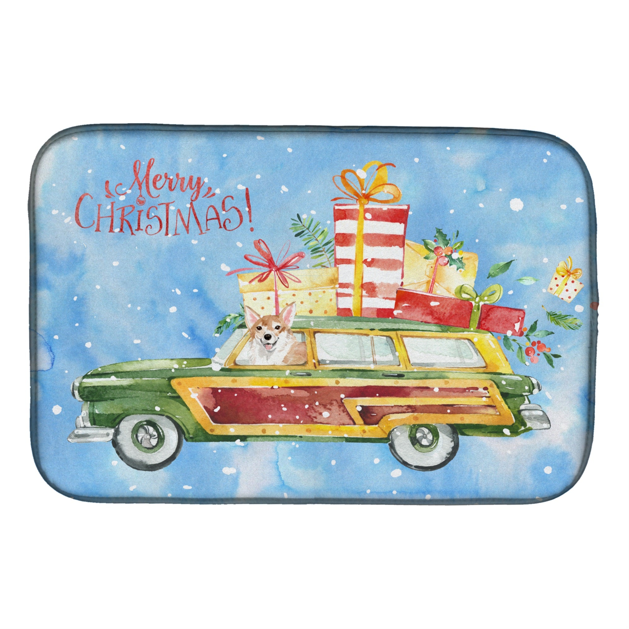 Caroline'S Treasures Ck2451Ddm Merry Christmas Corgi Dish-Drying-Mats, 14X21, Multicolor