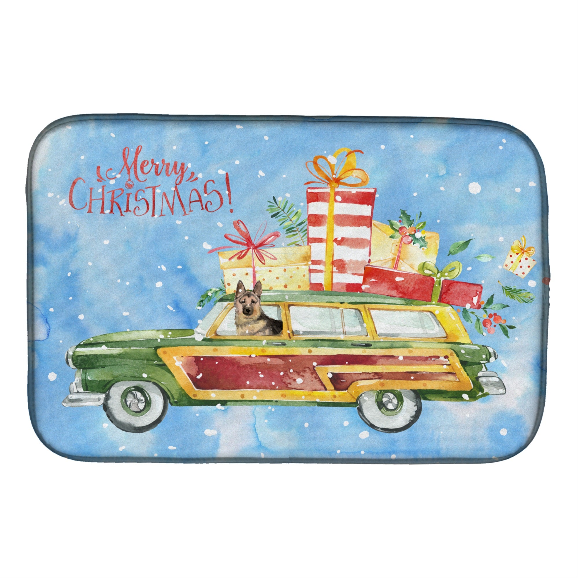 Caroline'S Treasures Ck2455Ddm Merry Christmas German Shepherd Dish-Drying-Mats, 14X21, Multicolor