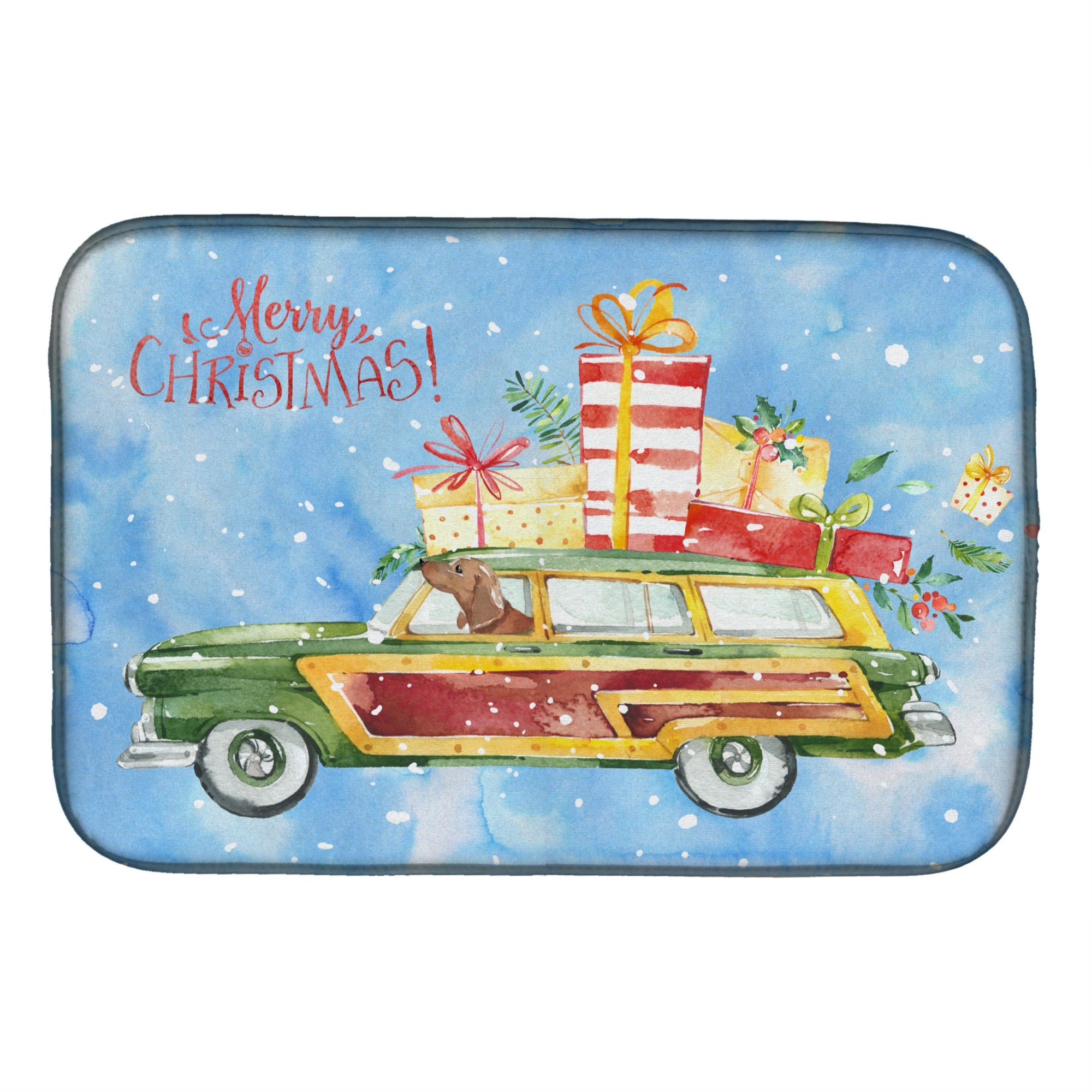 Caroline'S Treasures Ck2465Ddm Merry Christmas Red Dachshund Dish-Drying-Mats, 14X21, Multicolor