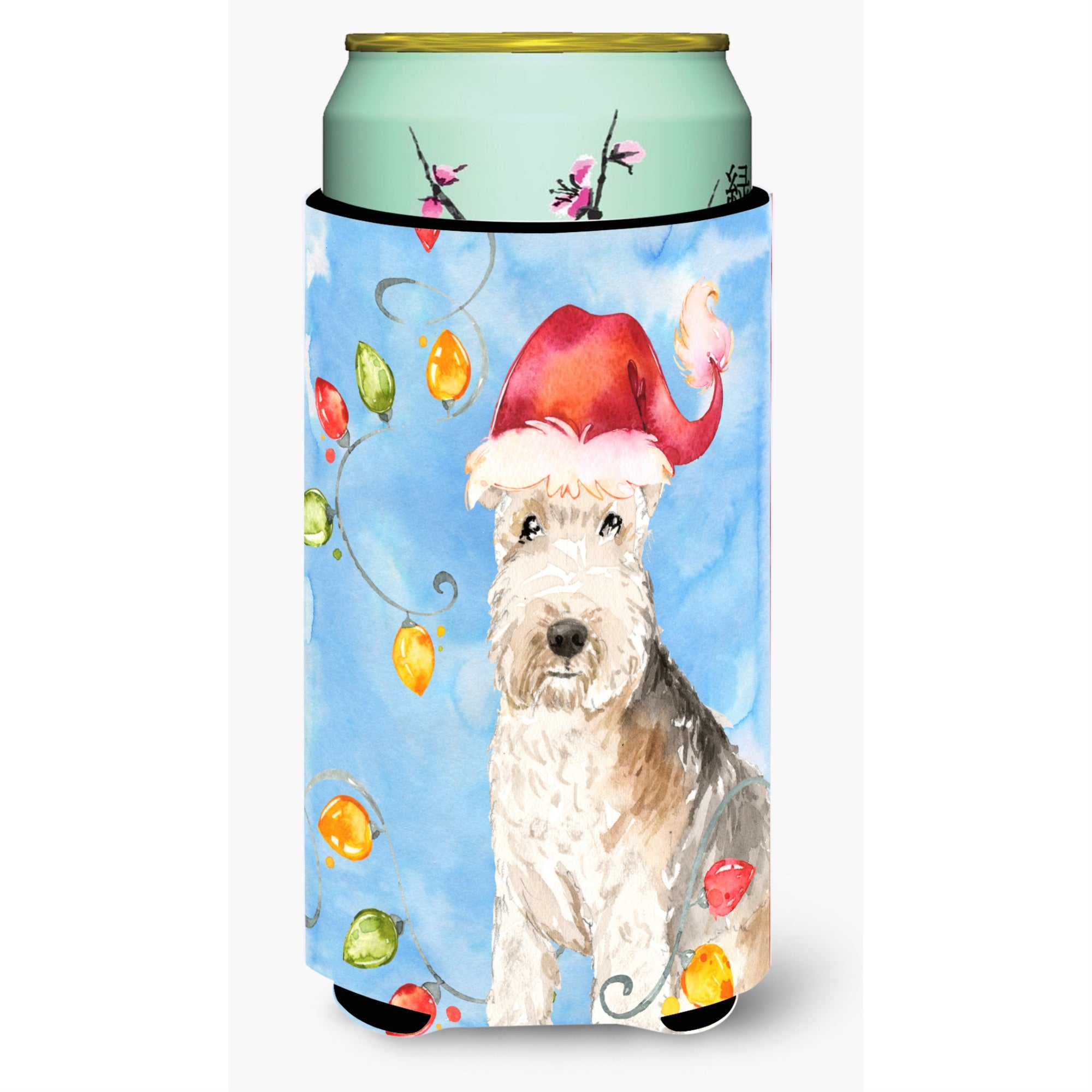 Caroline'S Treasures Ck2483Tbc Christmas Lights Lakeland Terrier Tall Boy Hugger Cold-Beverage-Koozies, Multicolor