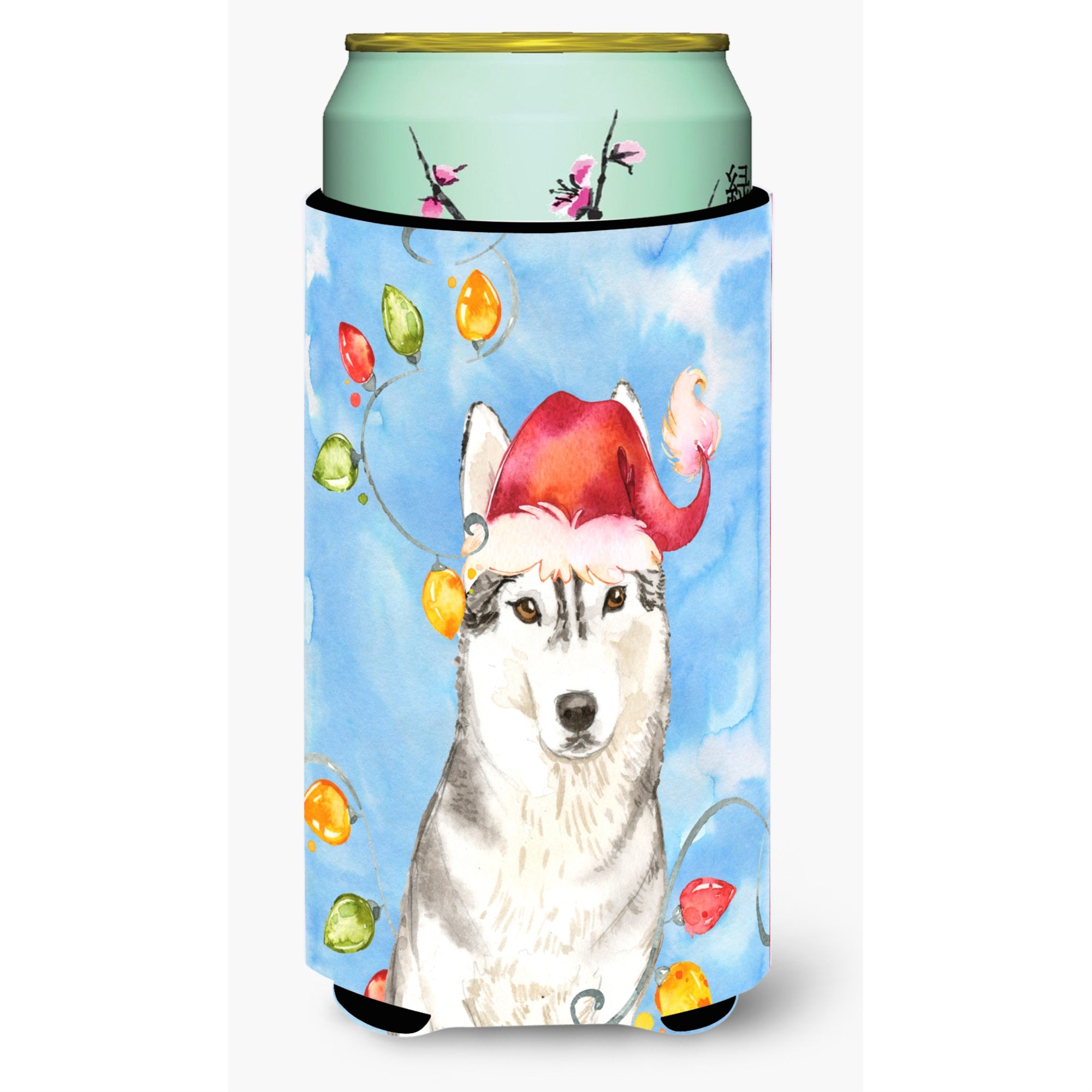 Caroline'S Treasures Ck2495Tbc Christmas Lights Siberian Husky Tall Boy Hugger Cold-Beverage-Koozies, Multicolor