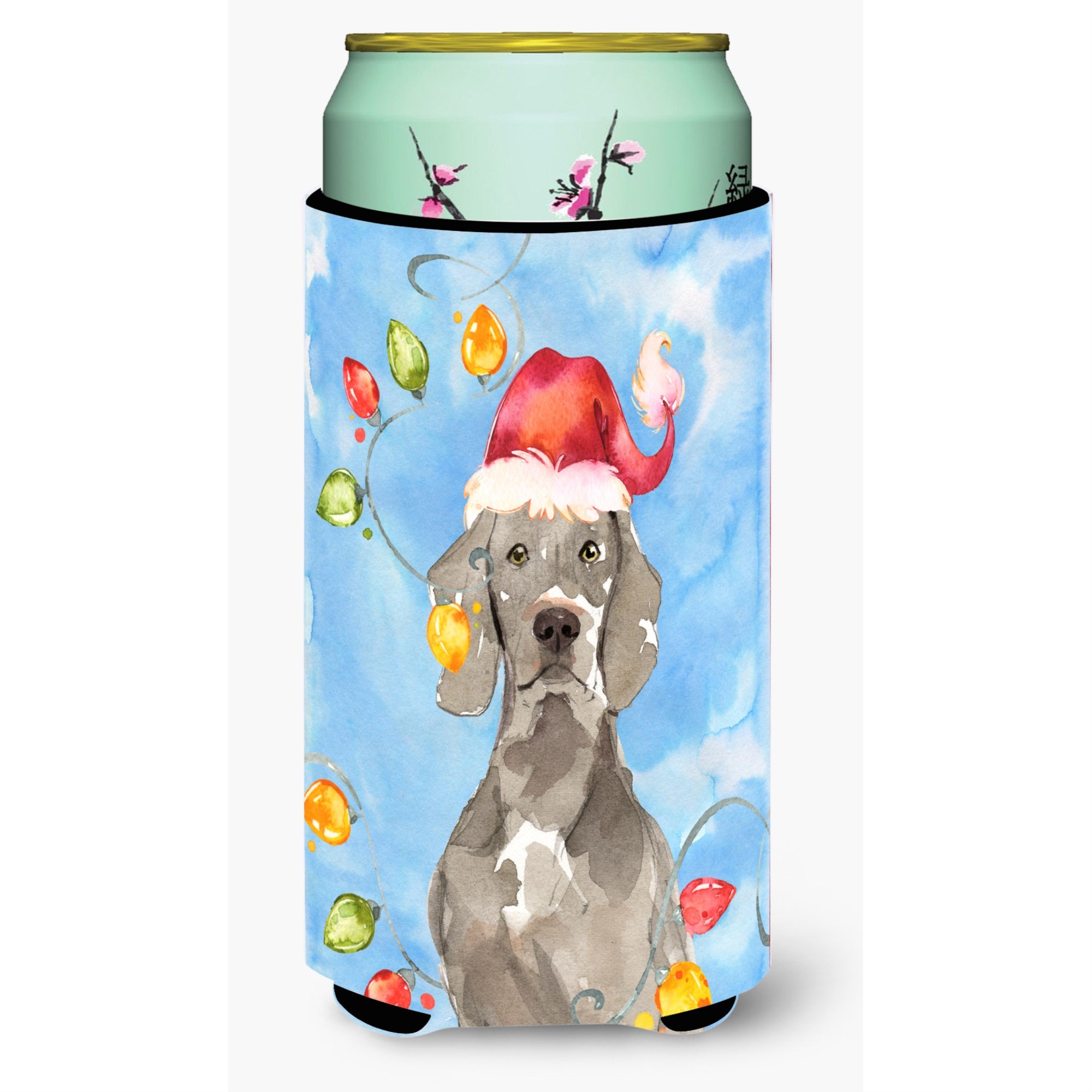 Caroline'S Treasures Ck2497Tbc Christmas Lights Weimaraner Tall Boy Hugger Cold-Beverage-Koozies, Multicolor