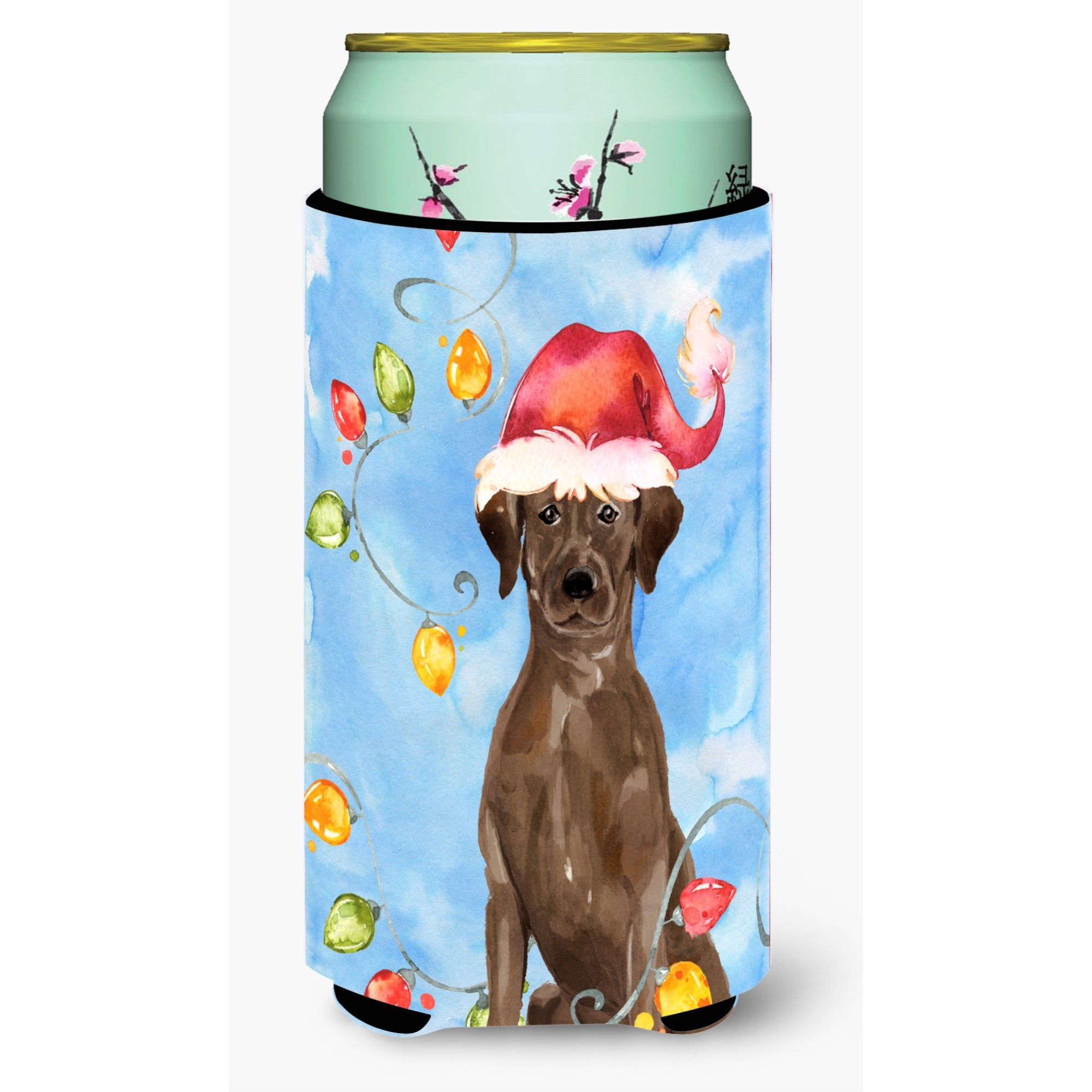 Caroline'S Treasures Ck2506Tbc Christmas Chocolate Labrador Retriever Tall Boy Hugger Cold-Beverage-Koozies, Multicolor