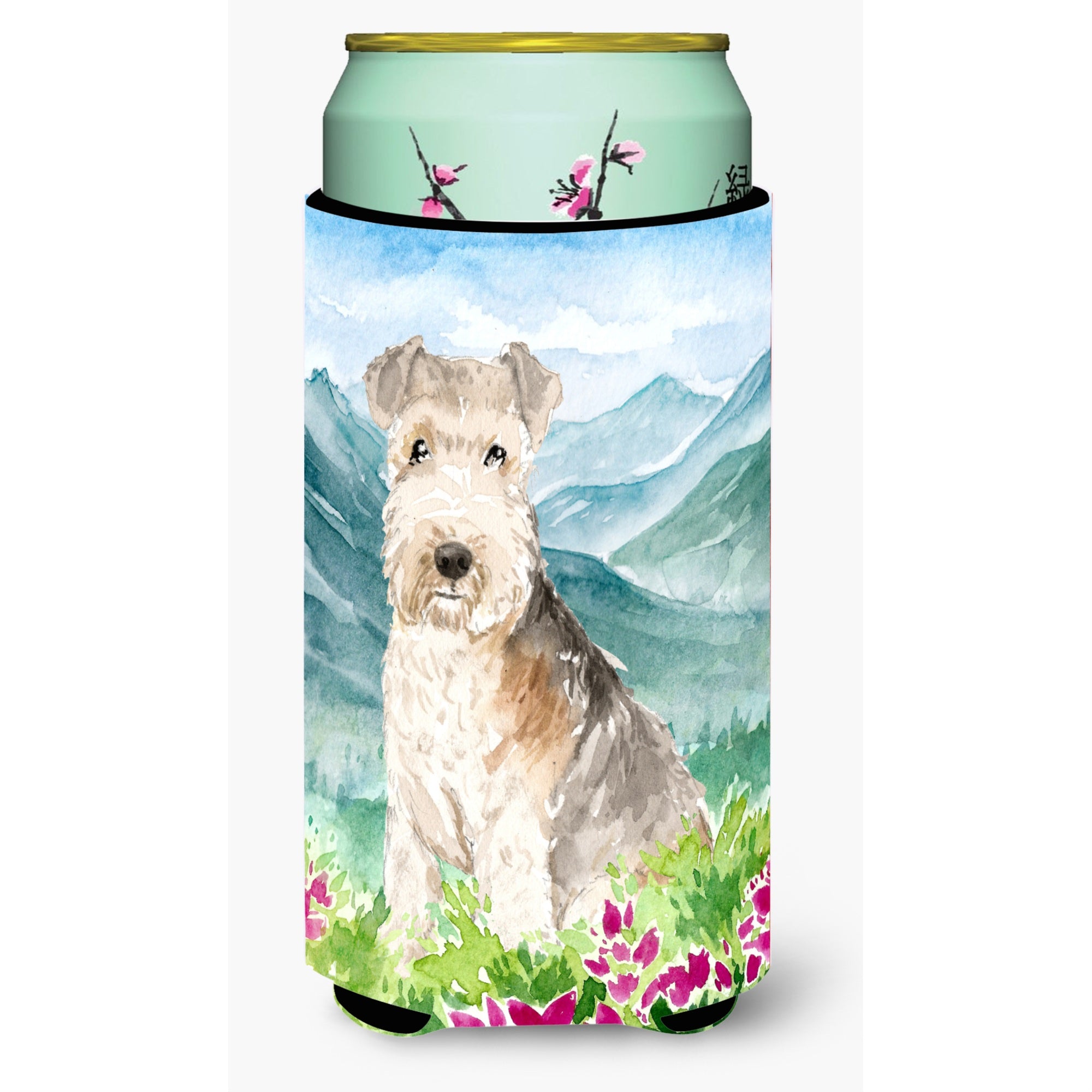 Caroline'S Treasures Ck2531Tbc Mountain Flowers Lakeland Terrier Tall Boy Hugger Cold-Beverage-Koozies, Multicolor