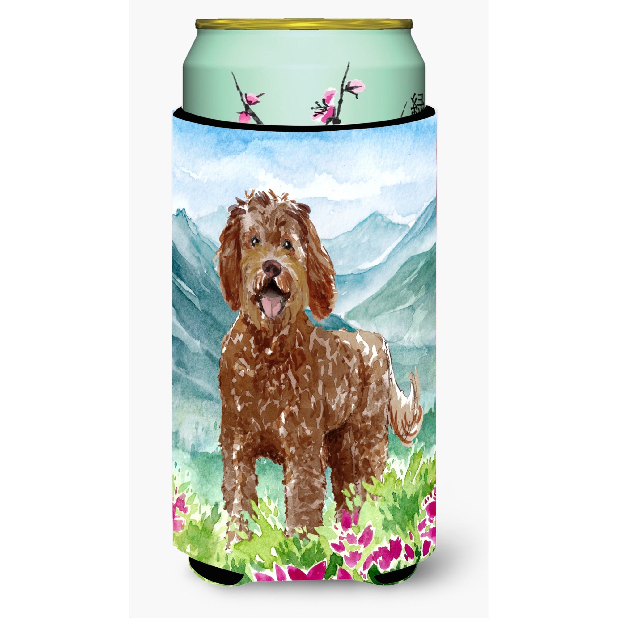 Caroline'S Treasures Ck2532Tbc Mountain Flowers Labradoodle Tall Boy Hugger Cold-Beverage-Koozies, Multicolor