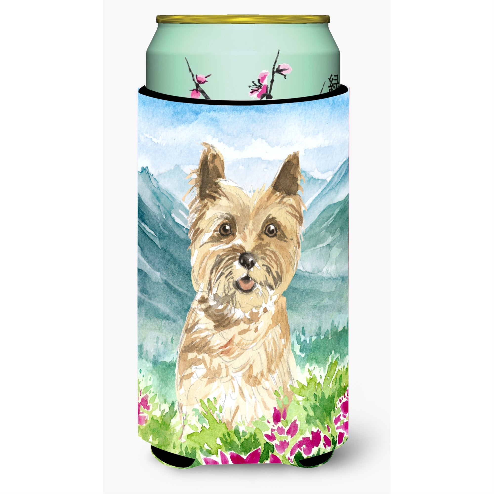Caroline'S Treasures Ck2541Tbc Mountain Flowers Cairn Terrier Tall Boy Hugger Cold-Beverage-Koozies, Multicolor
