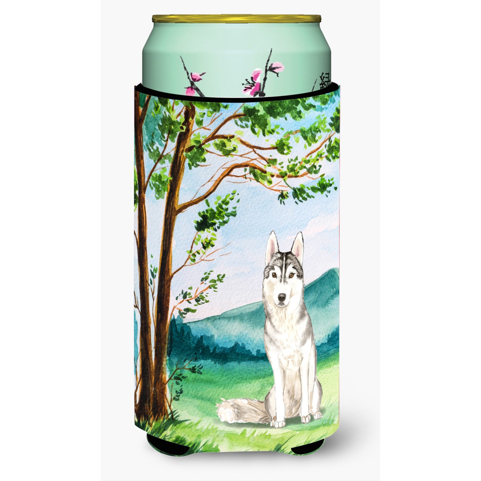 Caroline'S Treasures Ck2555Tbc Under The Tree Siberian Husky Tall Boy Hugger Cold-Beverage-Koozies, Multicolor