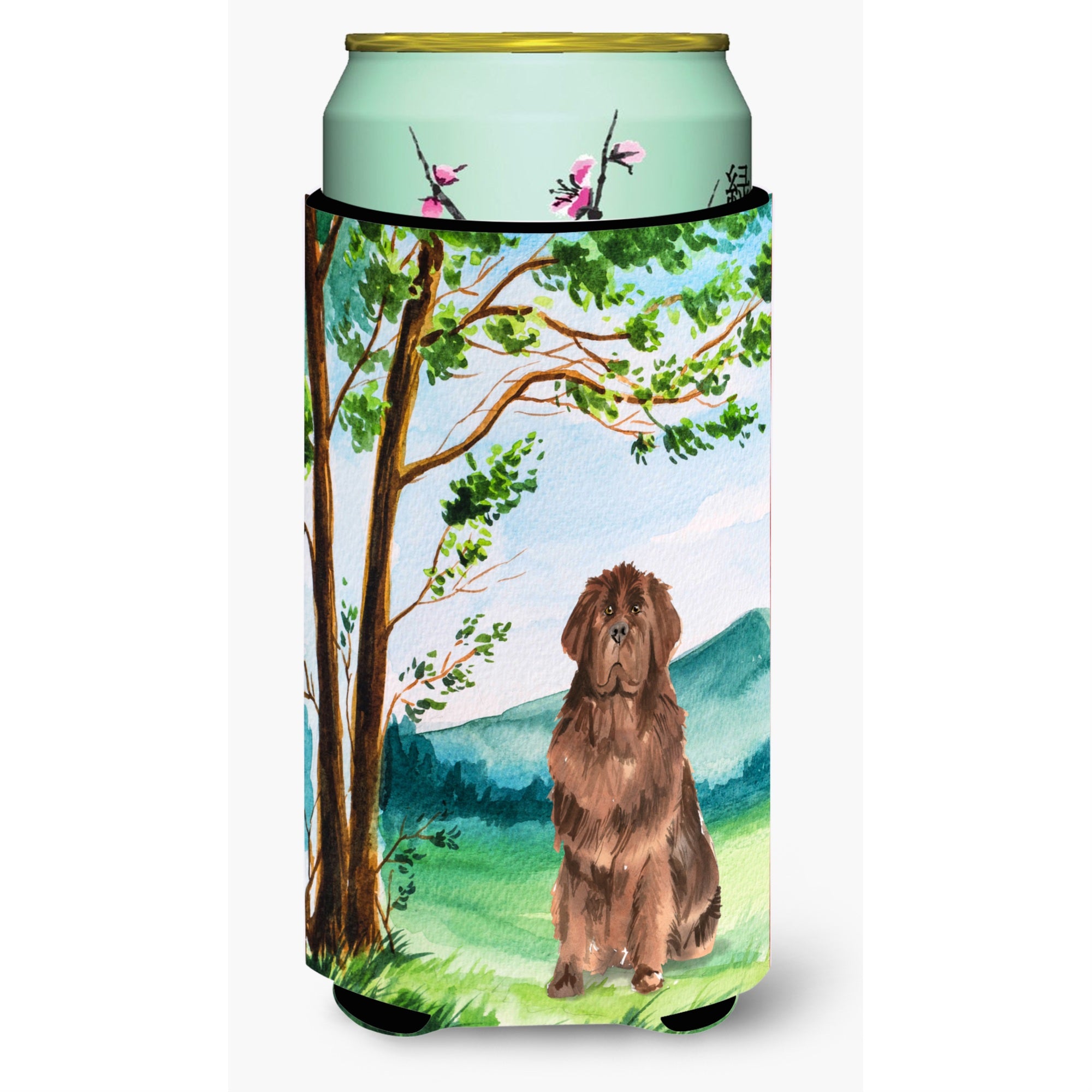 Caroline'S Treasures Ck2563Tbc Under The Tree Newfoundland Tall Boy Hugger Cold-Beverage-Koozies, Multicolor