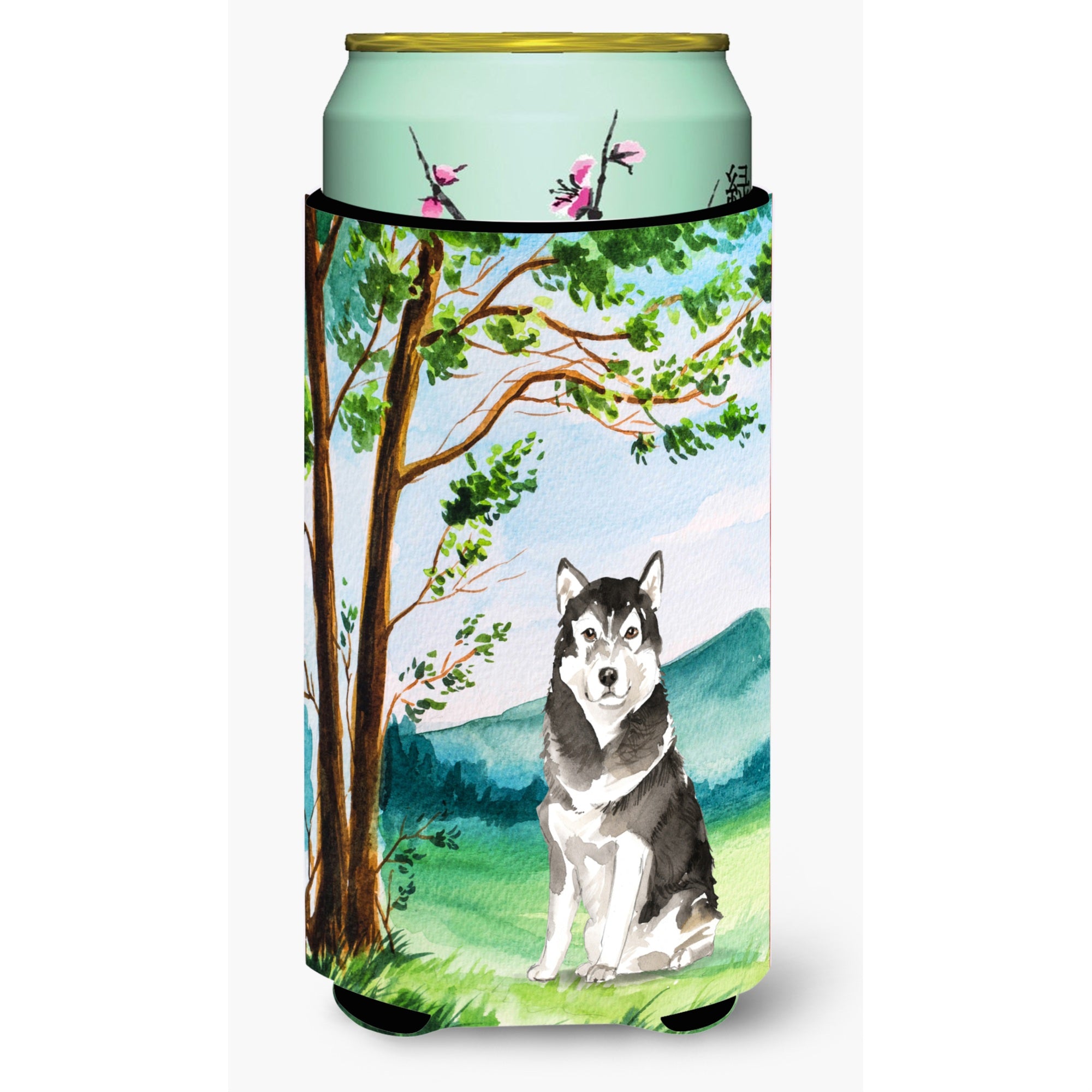Caroline'S Treasures Ck2566Tbc Under The Tree Alaskan Malamute Tall Boy Hugger Cold-Beverage-Koozies, Multicolor