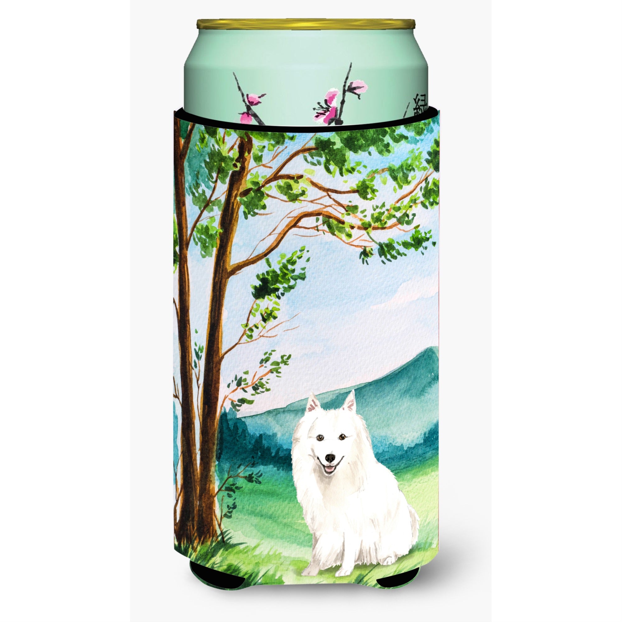 Caroline'S Treasures Ck2569Tbc Under The Tree Japanese Spitz Tall Boy Hugger Cold-Beverage-Koozies, Multicolor
