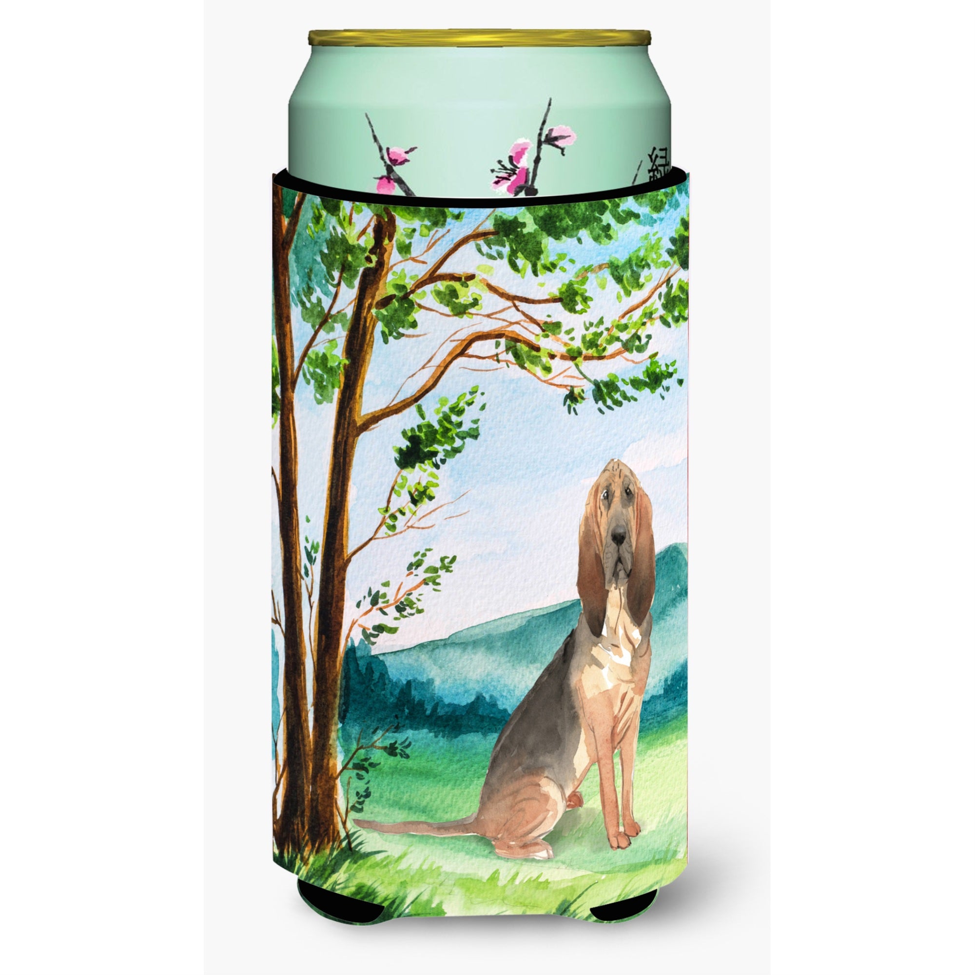 Caroline'S Treasures Ck2581Tbc Under The Tree Bloodhound Tall Boy Hugger Cold-Beverage-Koozies, Multicolor