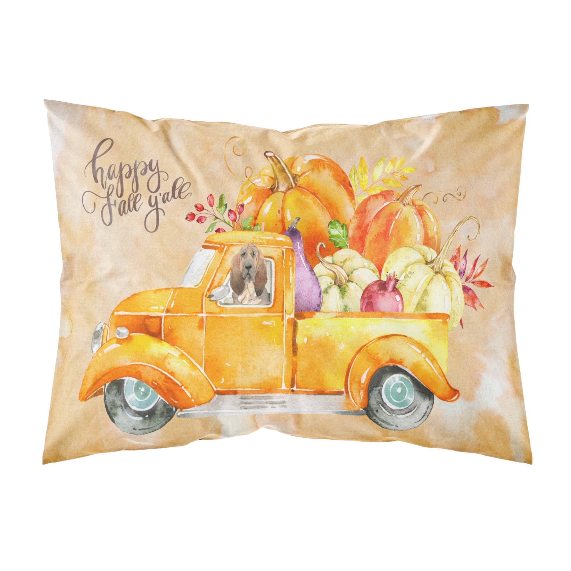 Fall Harvest Bloodhound Fabric Standard Pillowcase