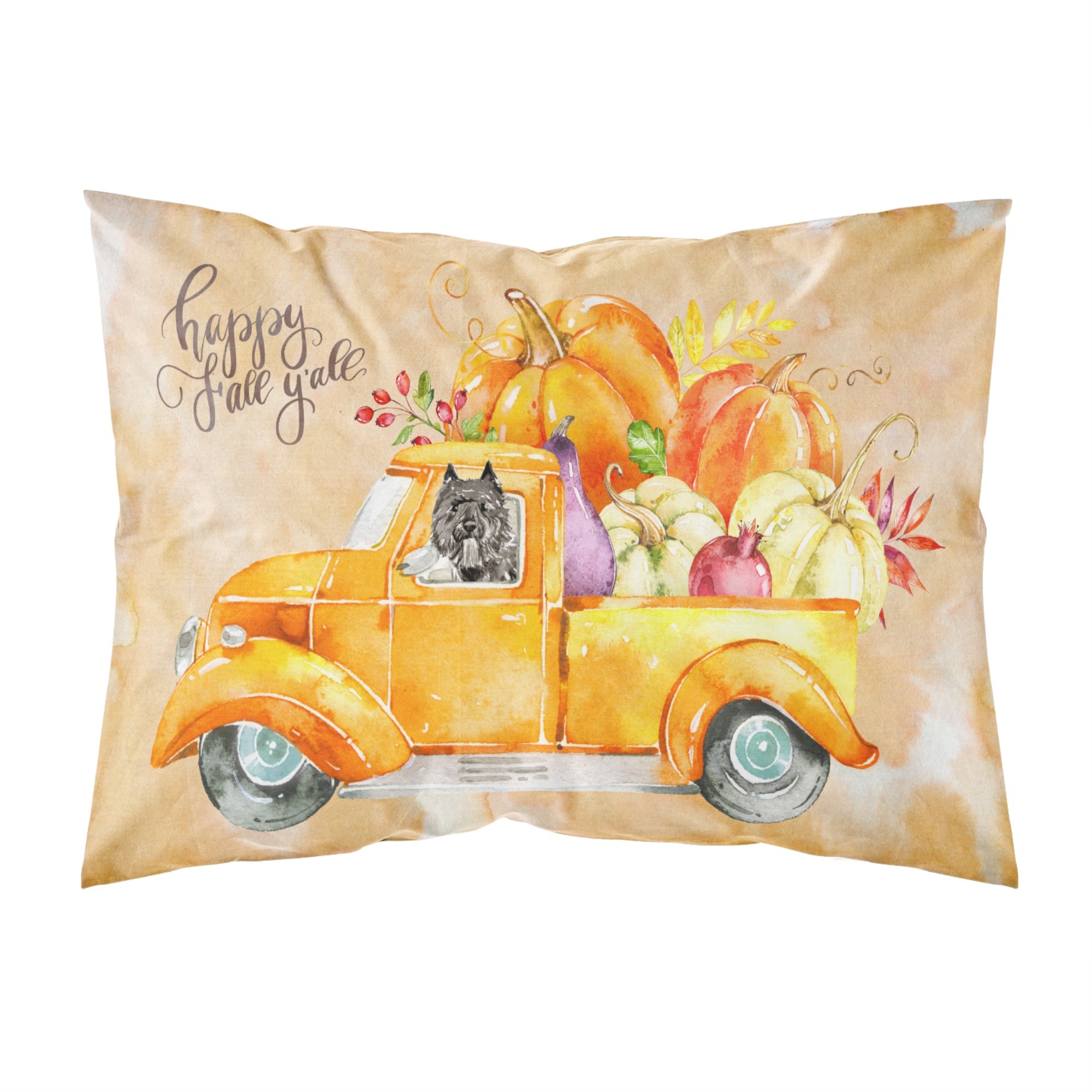 Fall Harvest Bouvier Des Flandres Fabric Standard Pillowcase