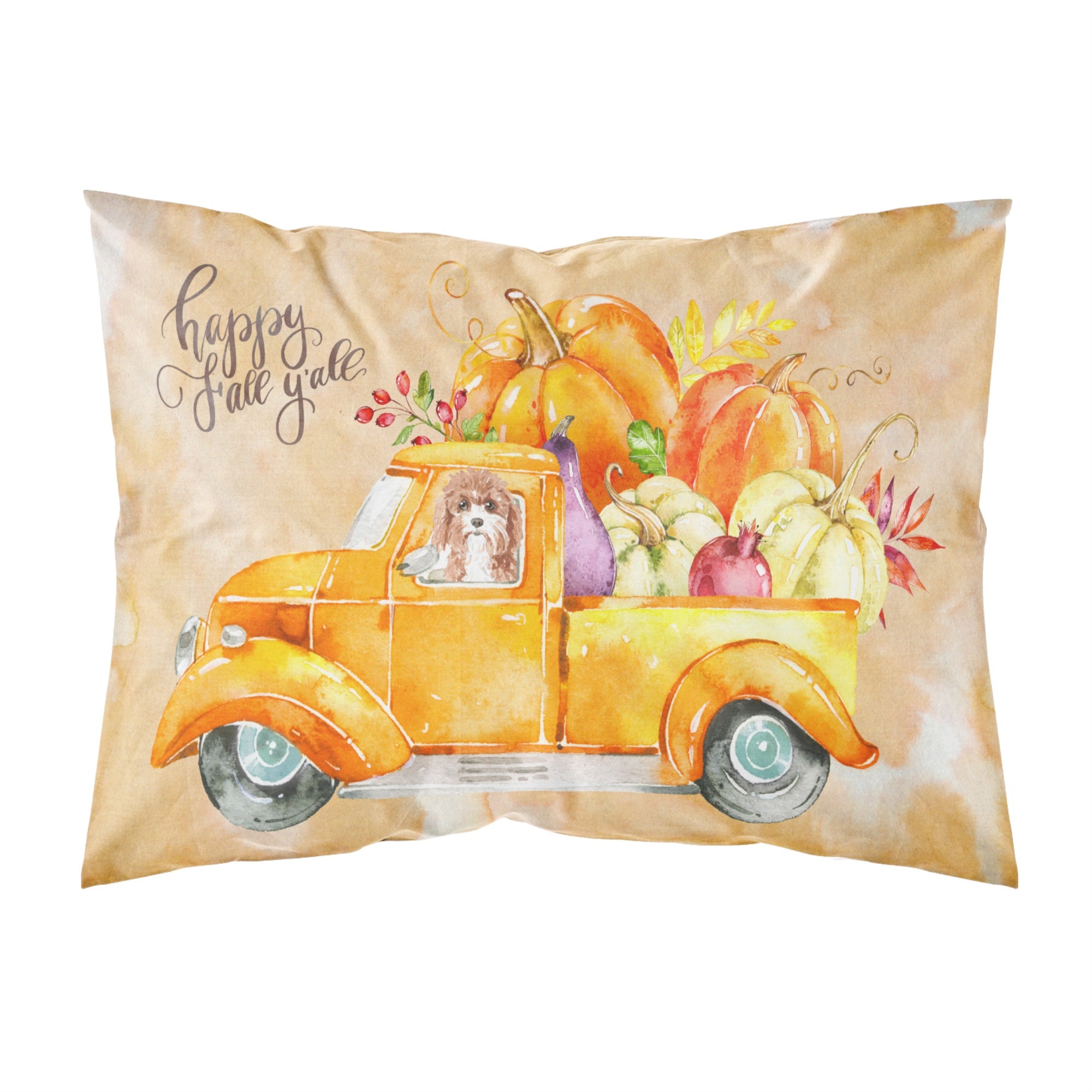 Fall Harvest Cavapoo Fabric Standard Pillowcase