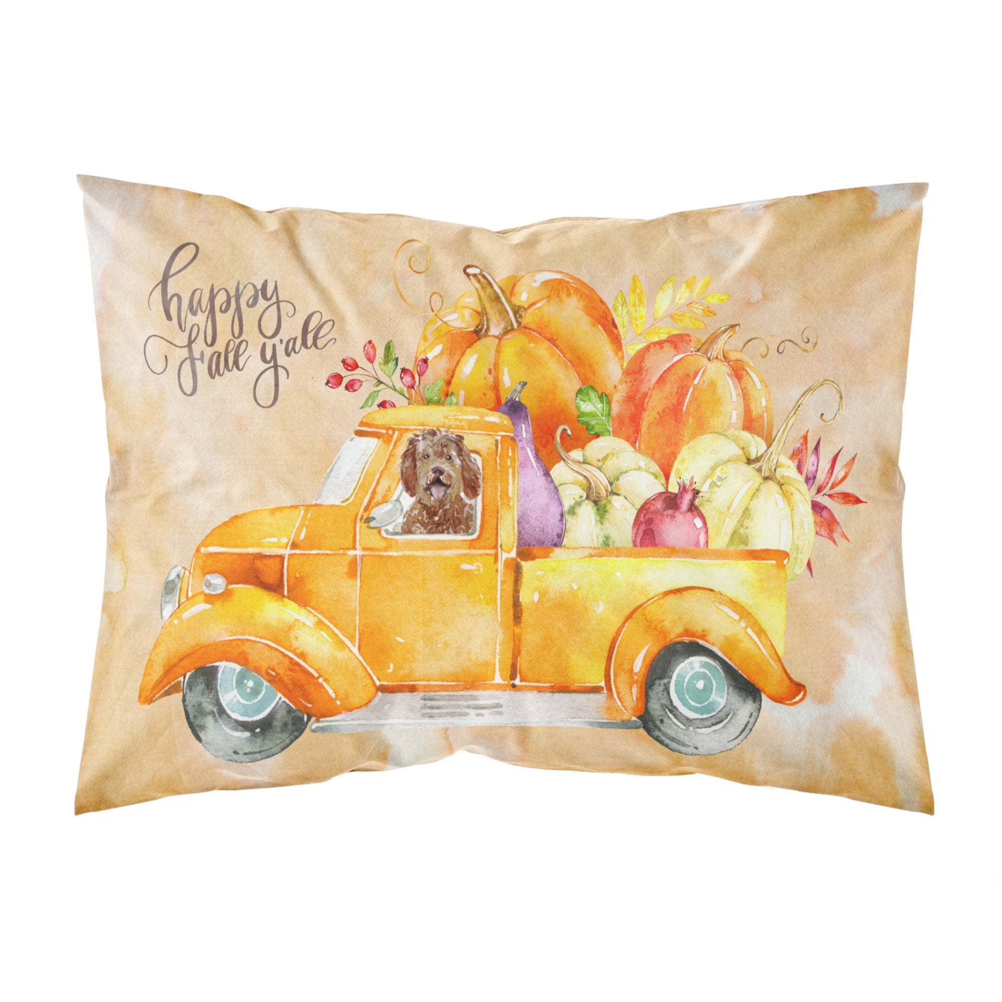 Fall Harvest Labradoodle Fabric Standard Pillowcase