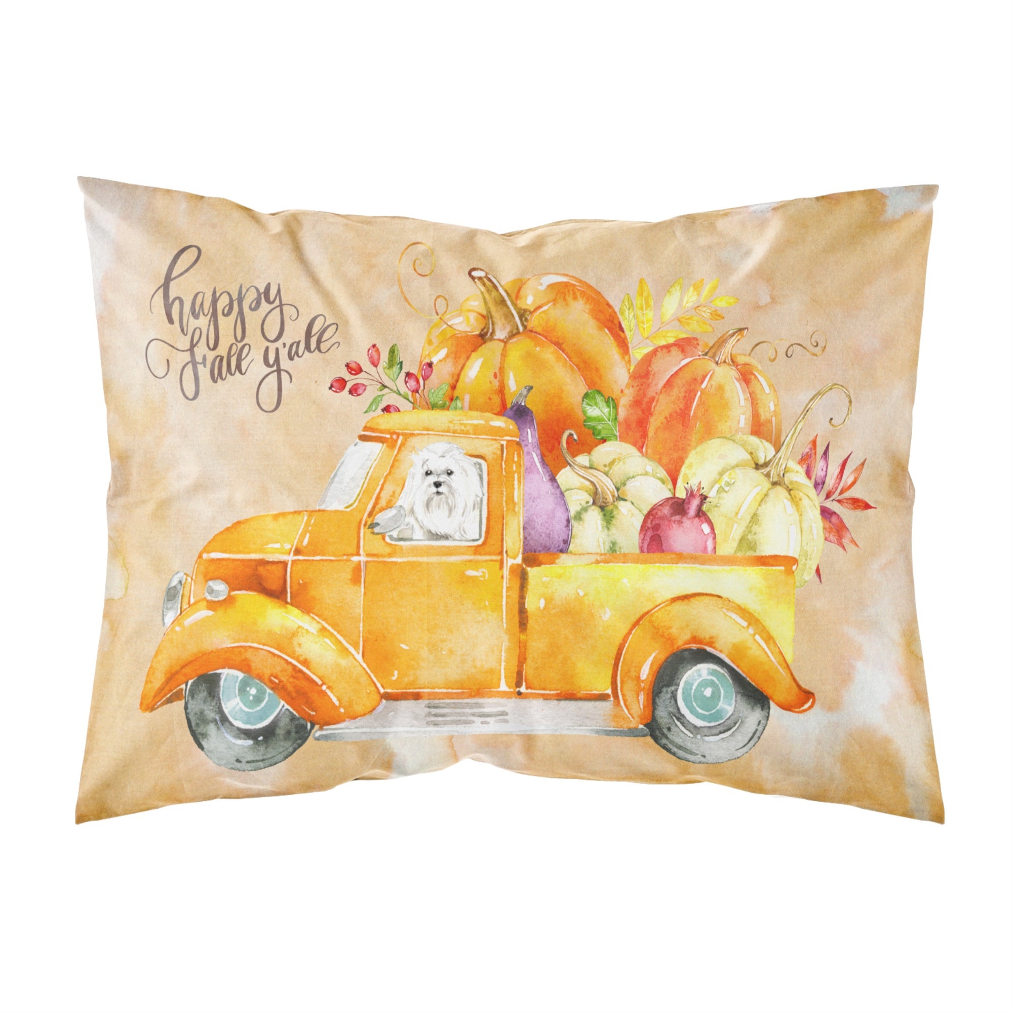 Fall Harvest Maltese Fabric Standard Pillowcase
