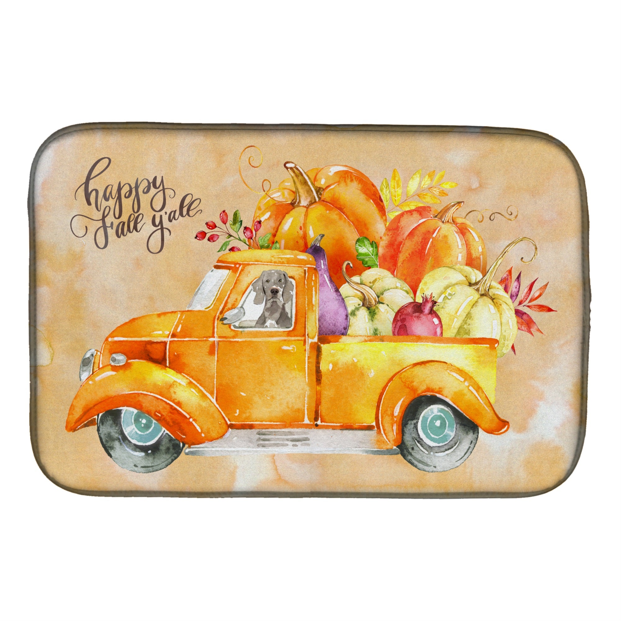 Caroline'S Treasures Ck2638Ddm Fall Harvest Weimaraner Dish-Drying-Mats, 14X21, Multicolor